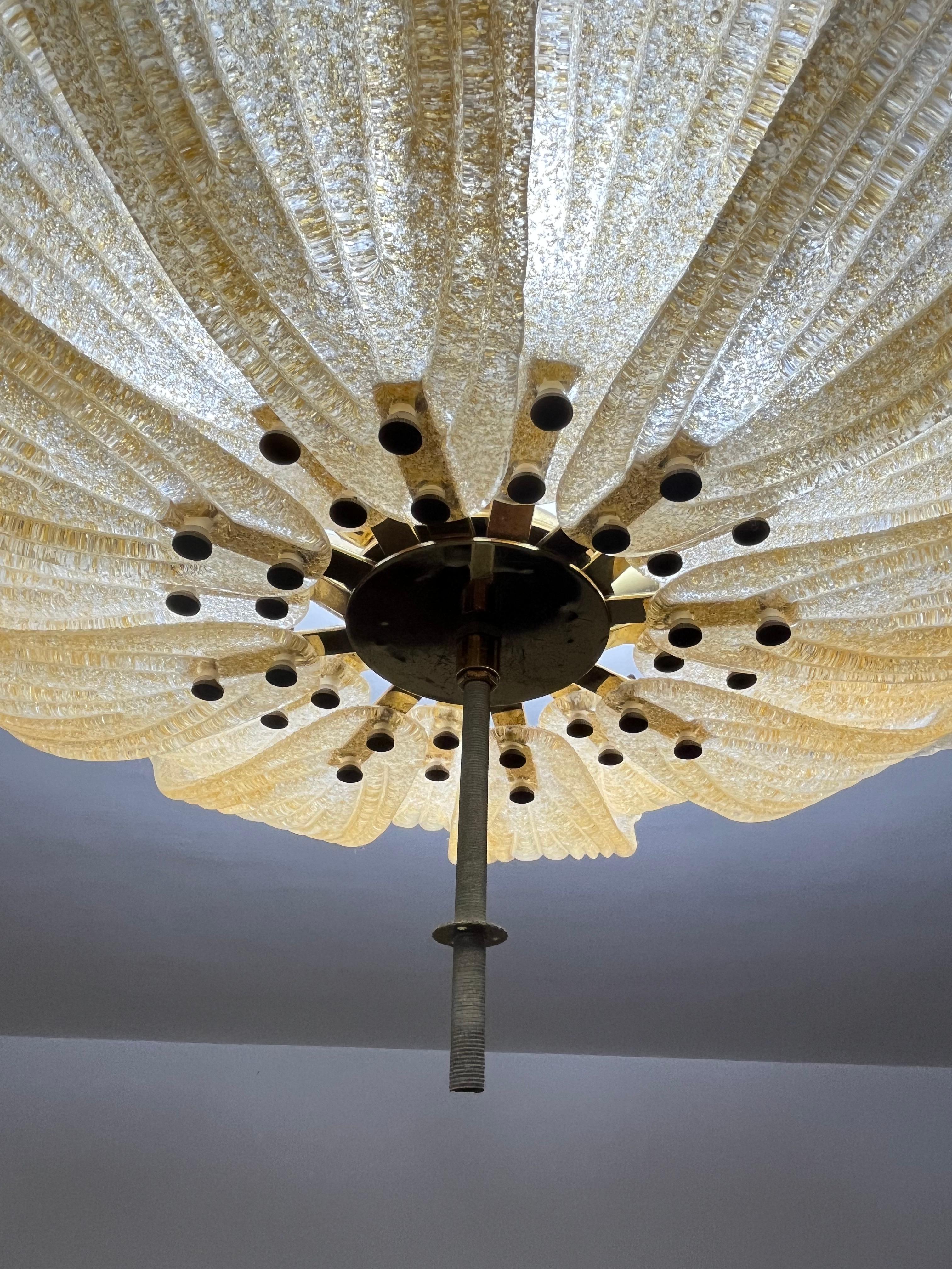 Lampada da soffitto in vetro di Murano a 6 luci Barovier&Toso anni '80 in vendita 2