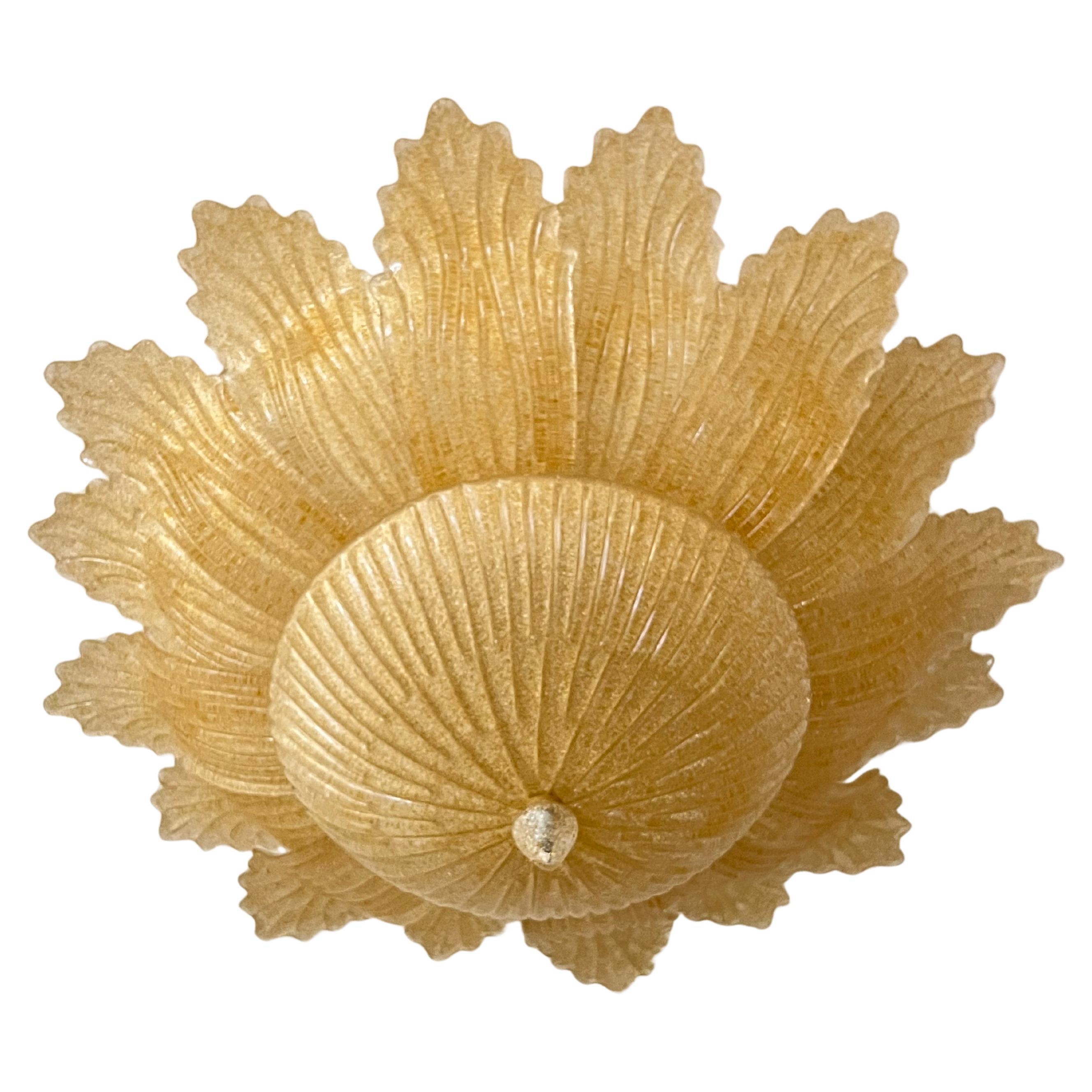 Murano Glass Ceiling Lamp 6-Lights Barovier & Toso 1980s