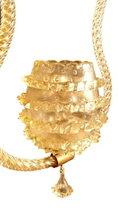 Plafonnier en verre de Murano par Barovier & Toso, années 1950