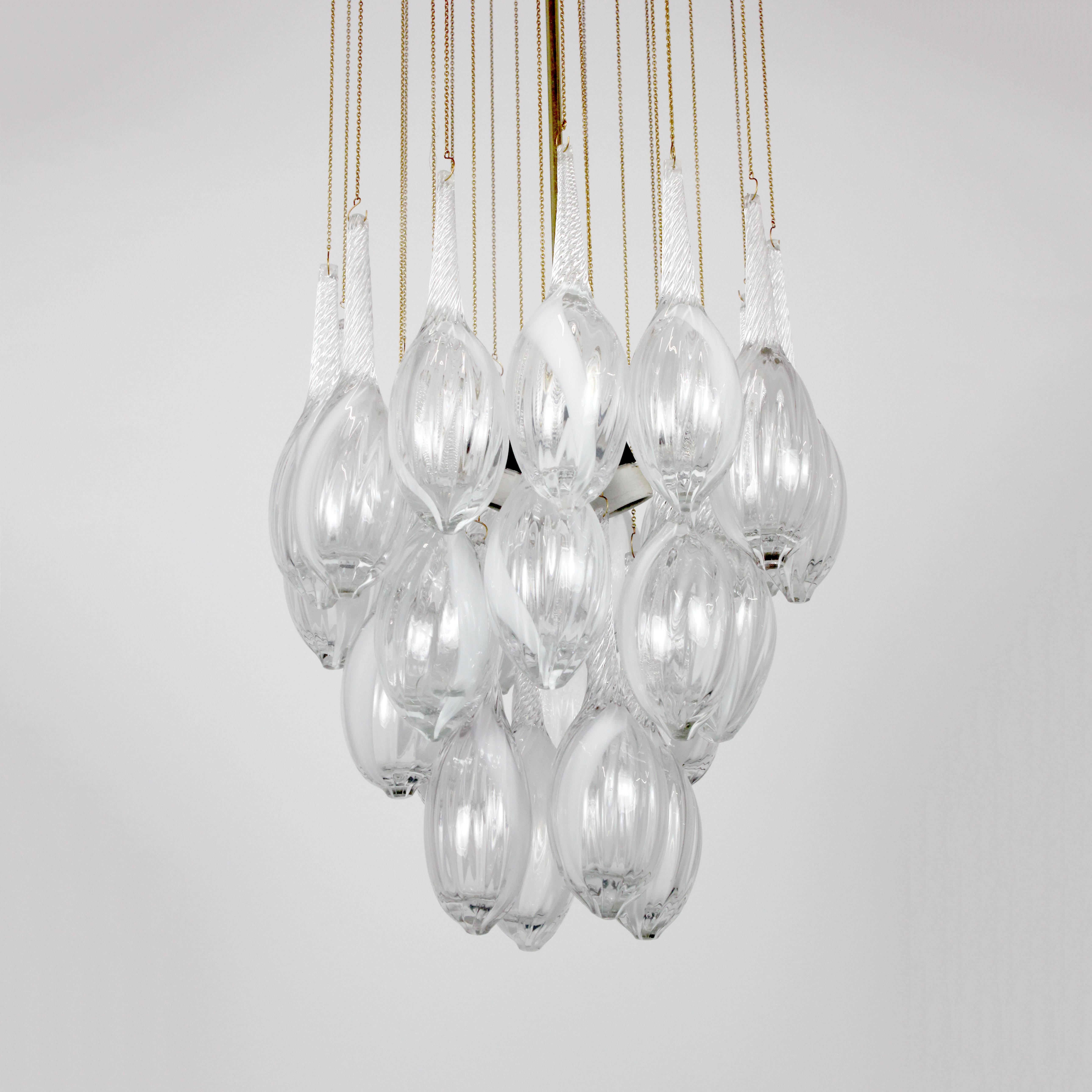 Italian Murano glass ceiling lamp - Carlos Nason - to Mazzega - c. 1970 For Sale
