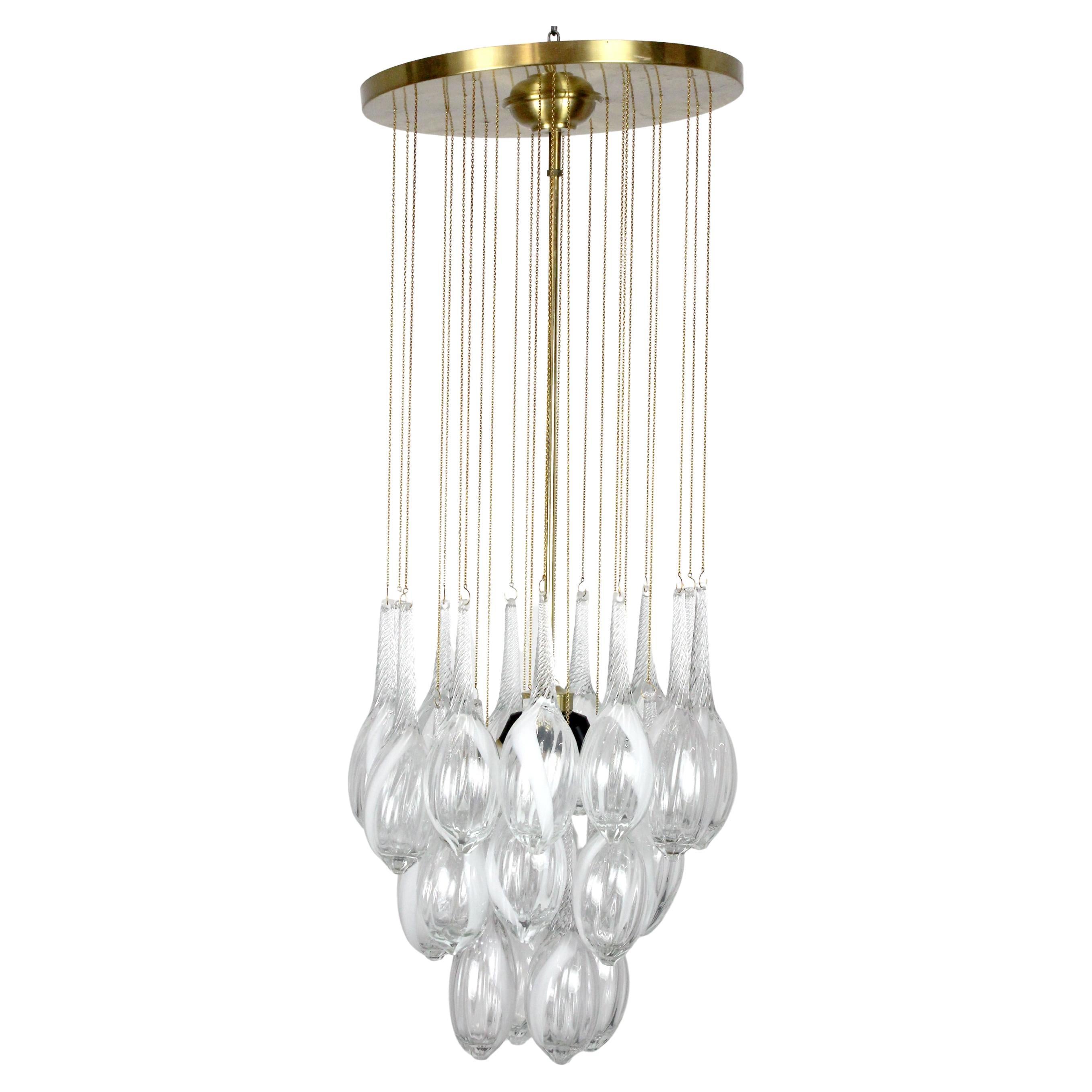 Murano glass ceiling lamp - Carlos Nason - to Mazzega - c. 1970 For Sale