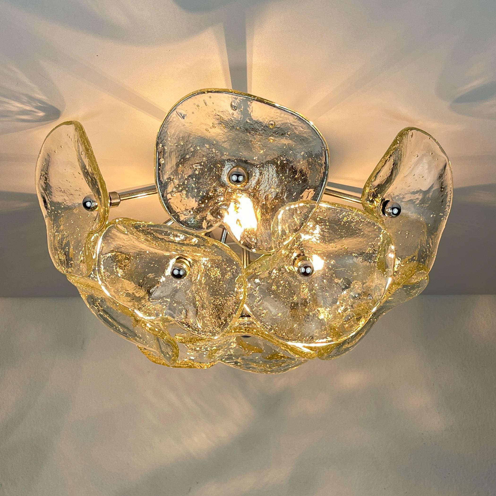 Lámpara de techo de cristal de Murano, Italia Años 90 Moderno de mediados de siglo en venta