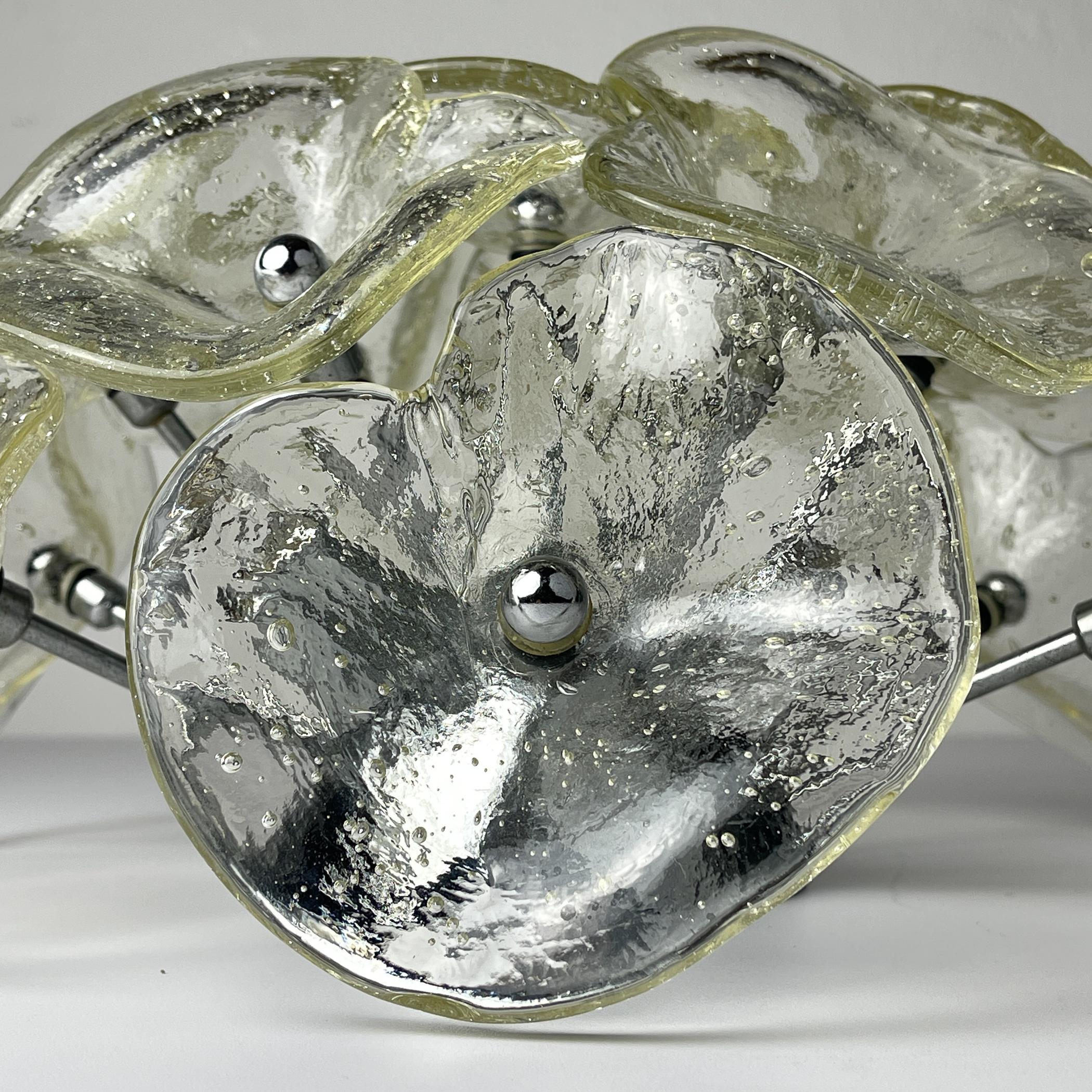 Lámpara de techo de cristal de Murano, Italia Años 90 Metal en venta