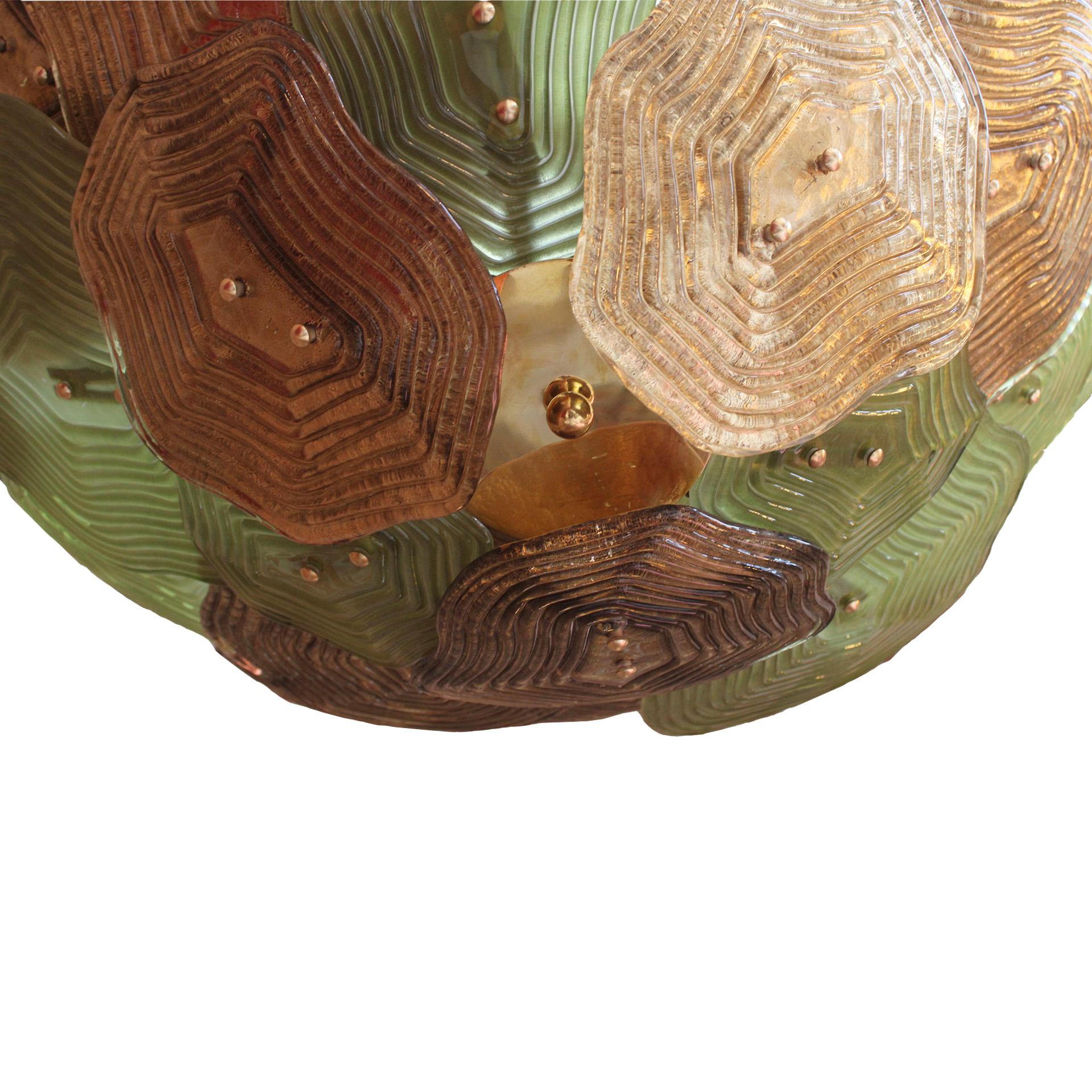 Mid-Century Modern Murano Glass Ceiling Lamp, Italy. en vente