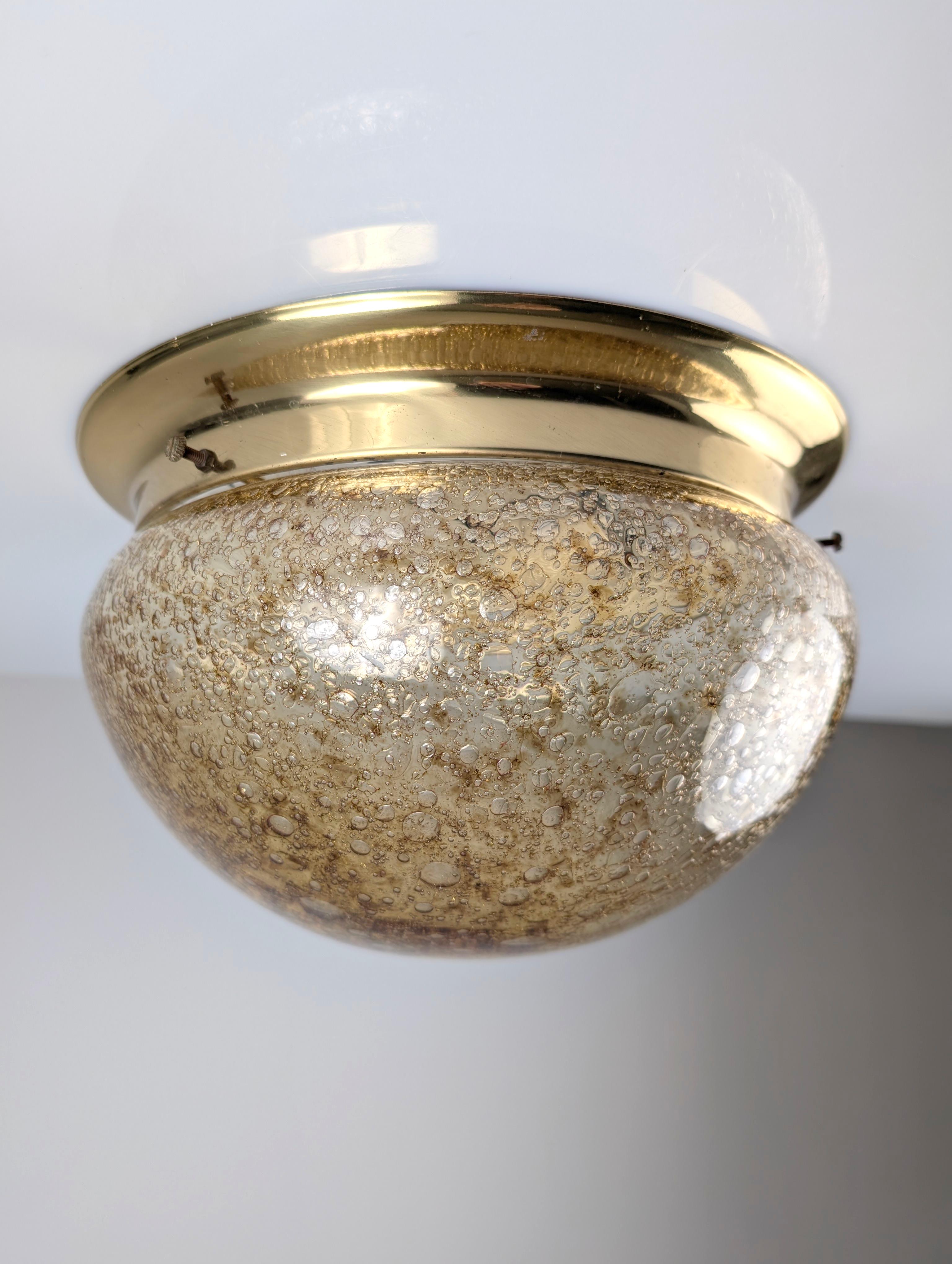 Mid-Century Modern Murano Glass Ceiling Lamp with Caramel Effect, 1960s For Sale