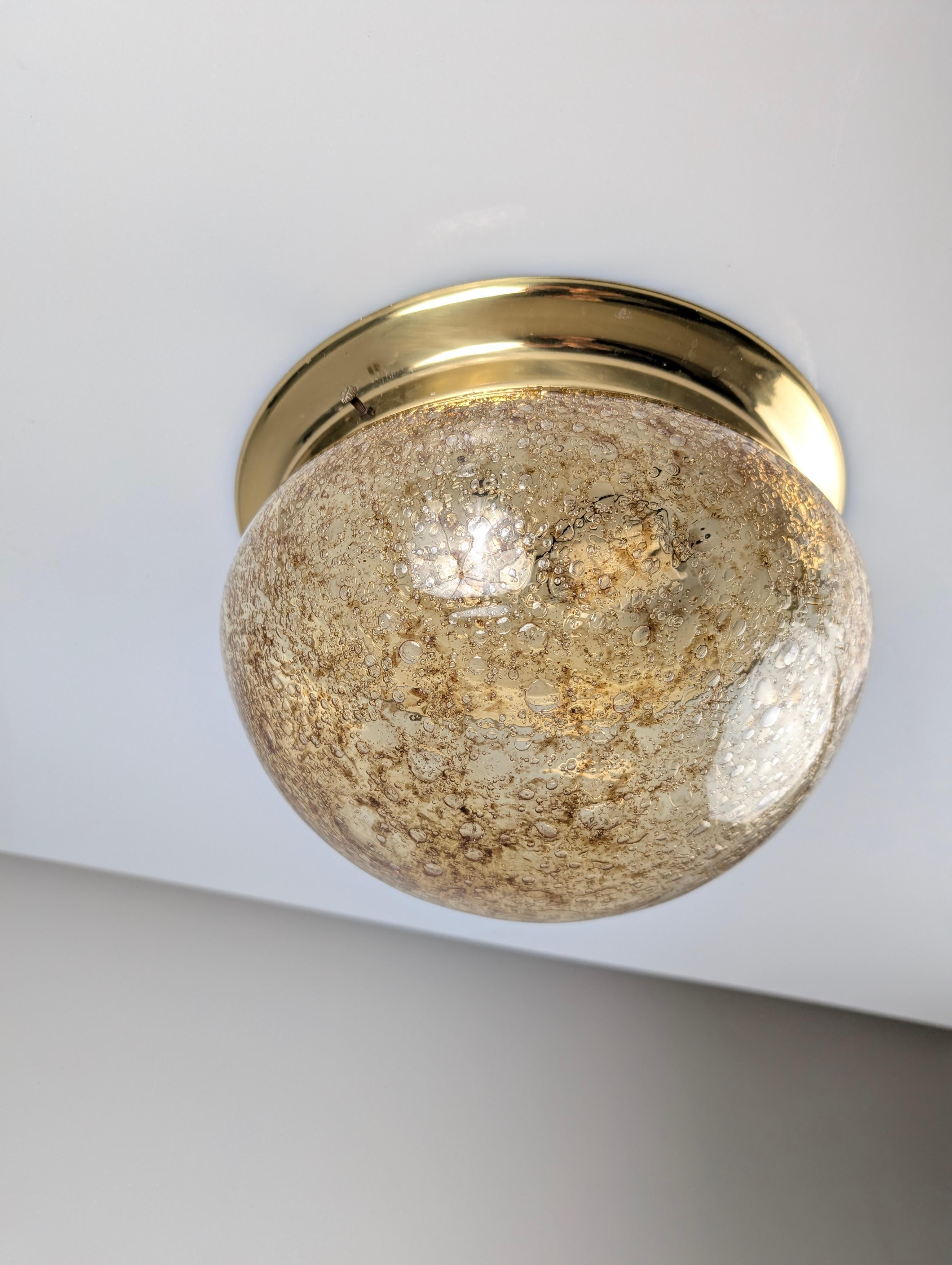 Mid-20th Century Murano Glass Ceiling Lamp with Caramel Effect, 1960s For Sale