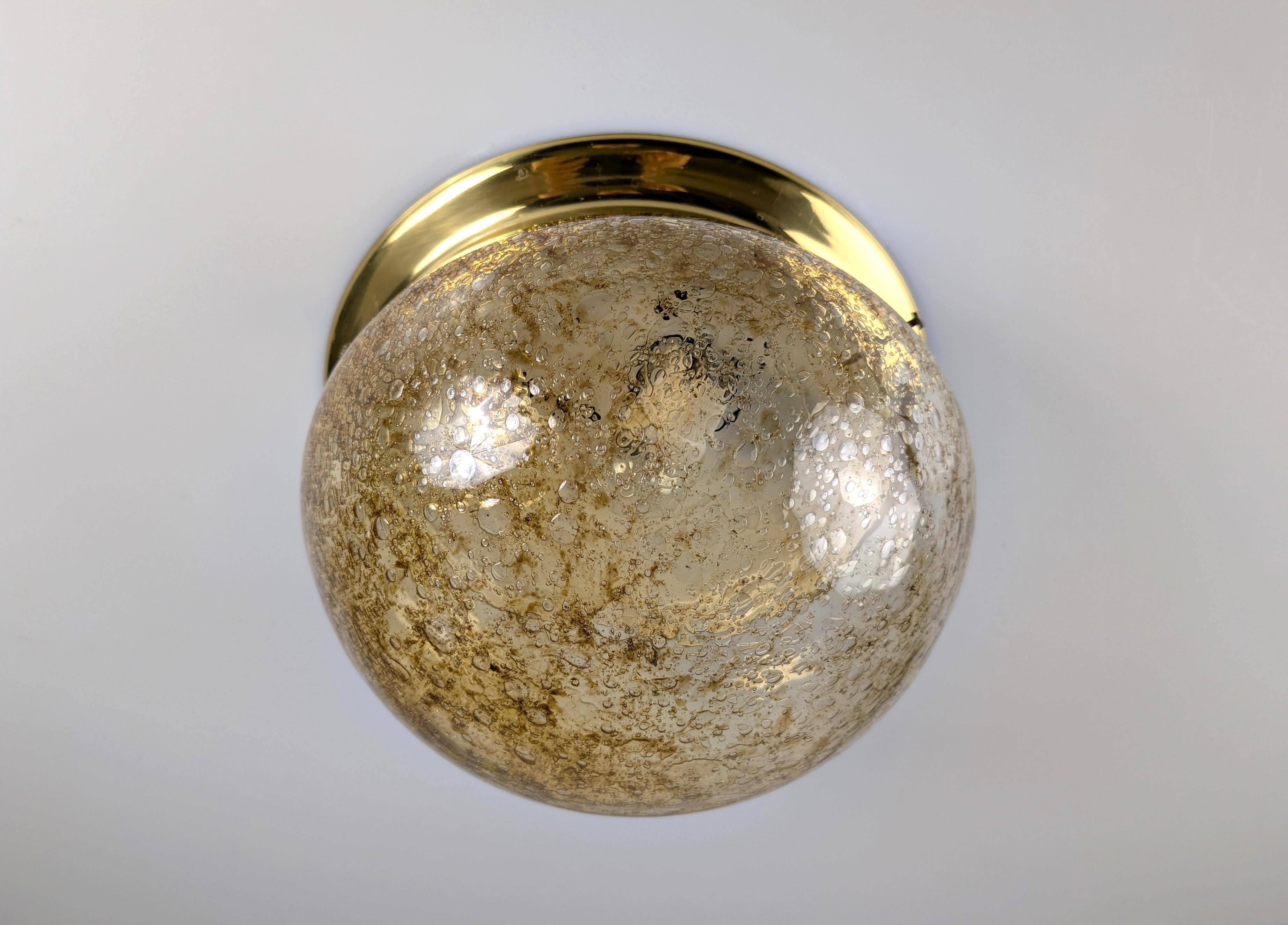 Murano Glass Ceiling Lamp with Caramel Effect, 1960s For Sale 1
