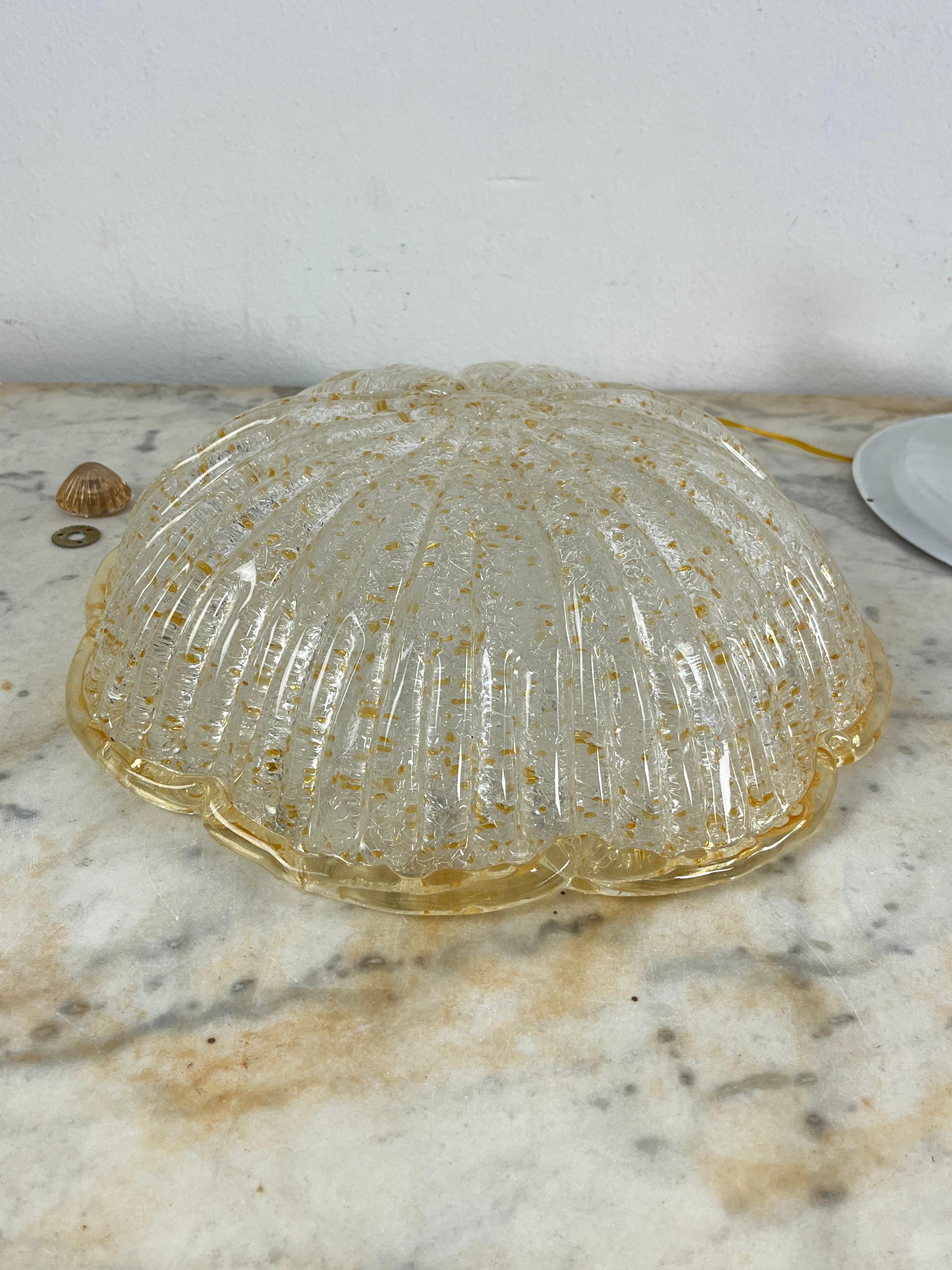 Lámpara de techo de cristal de Murano, años 90, estampada Vetrilamp Venezia en venta 1
