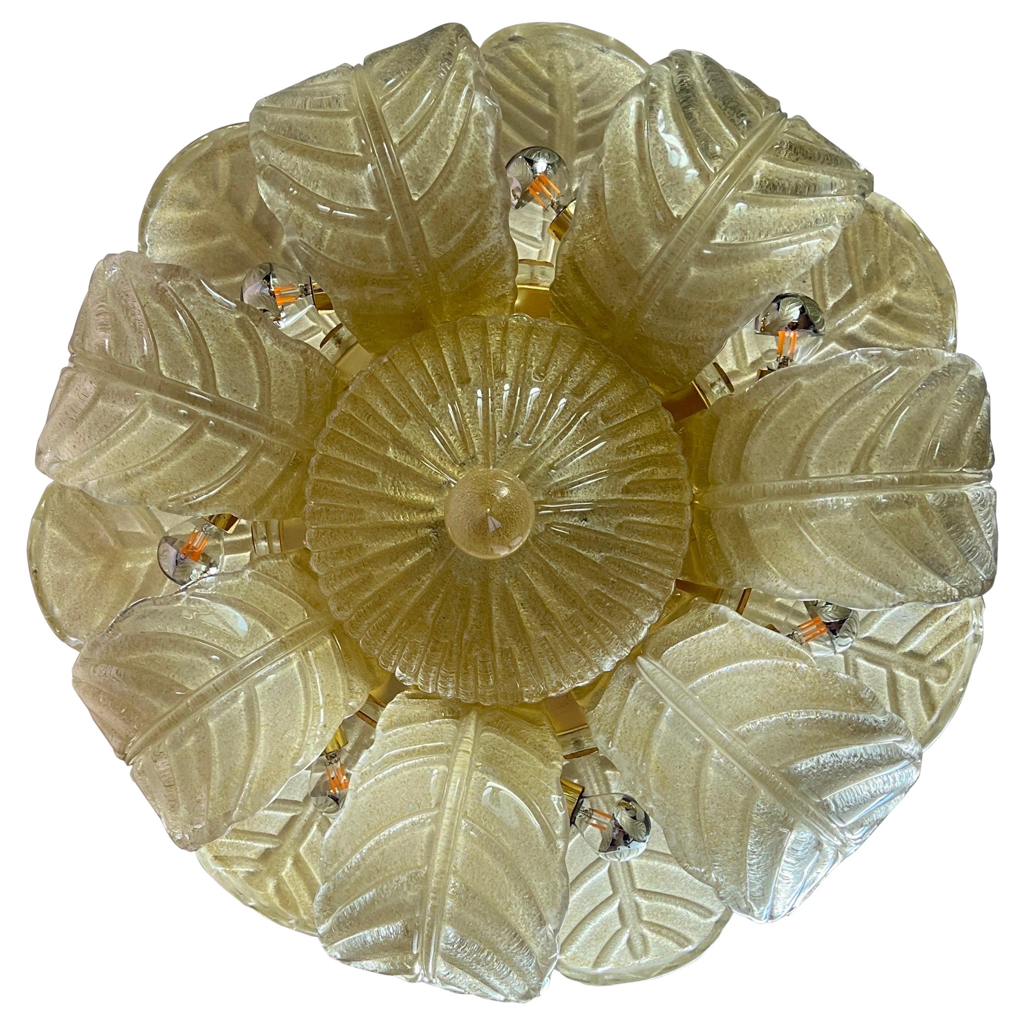 Murano Glass Ceiling Light by Barovier & Toso Italy 1980s