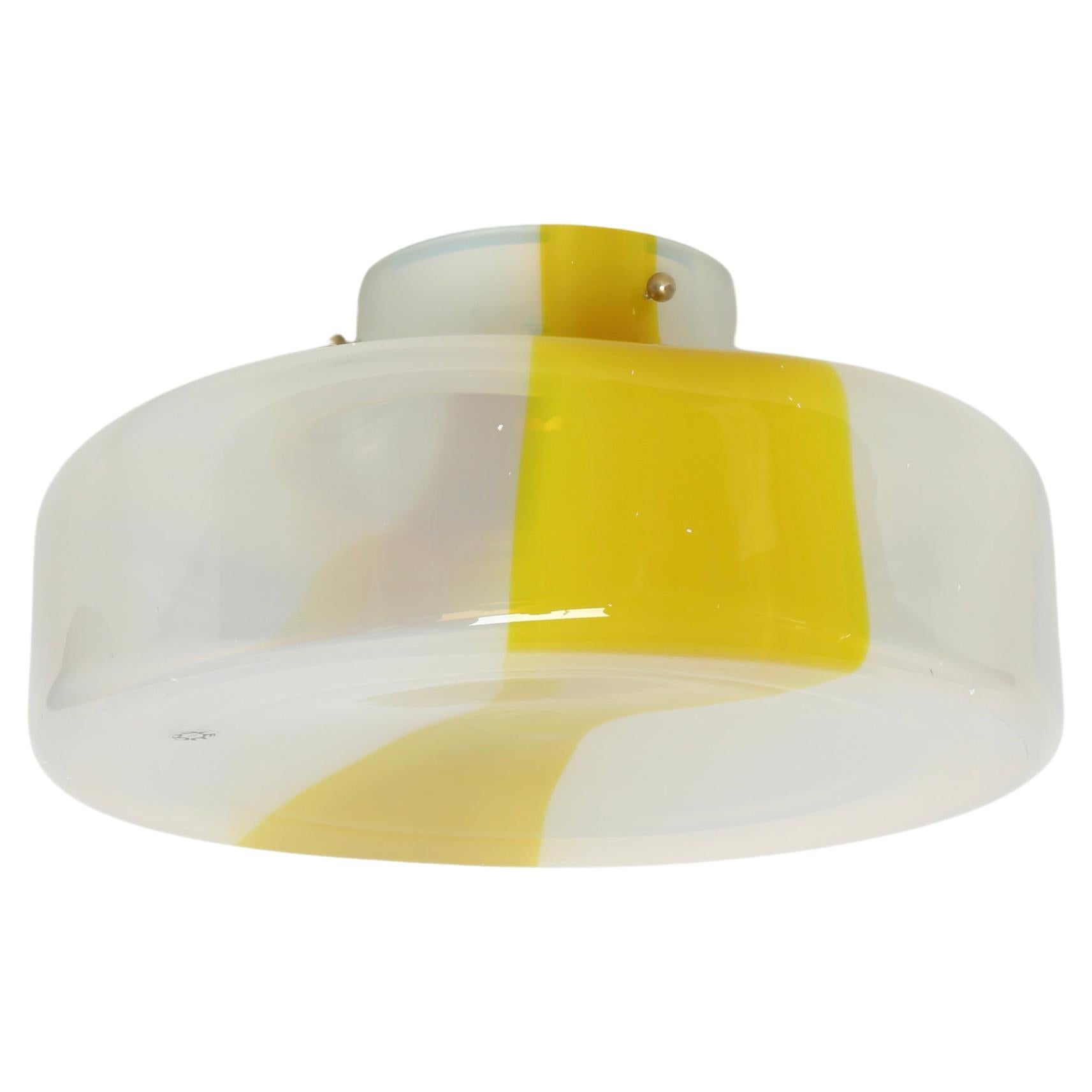Murano glass ceiling light by Roberto Pamio for Leucos, Italy 1970s For Sale