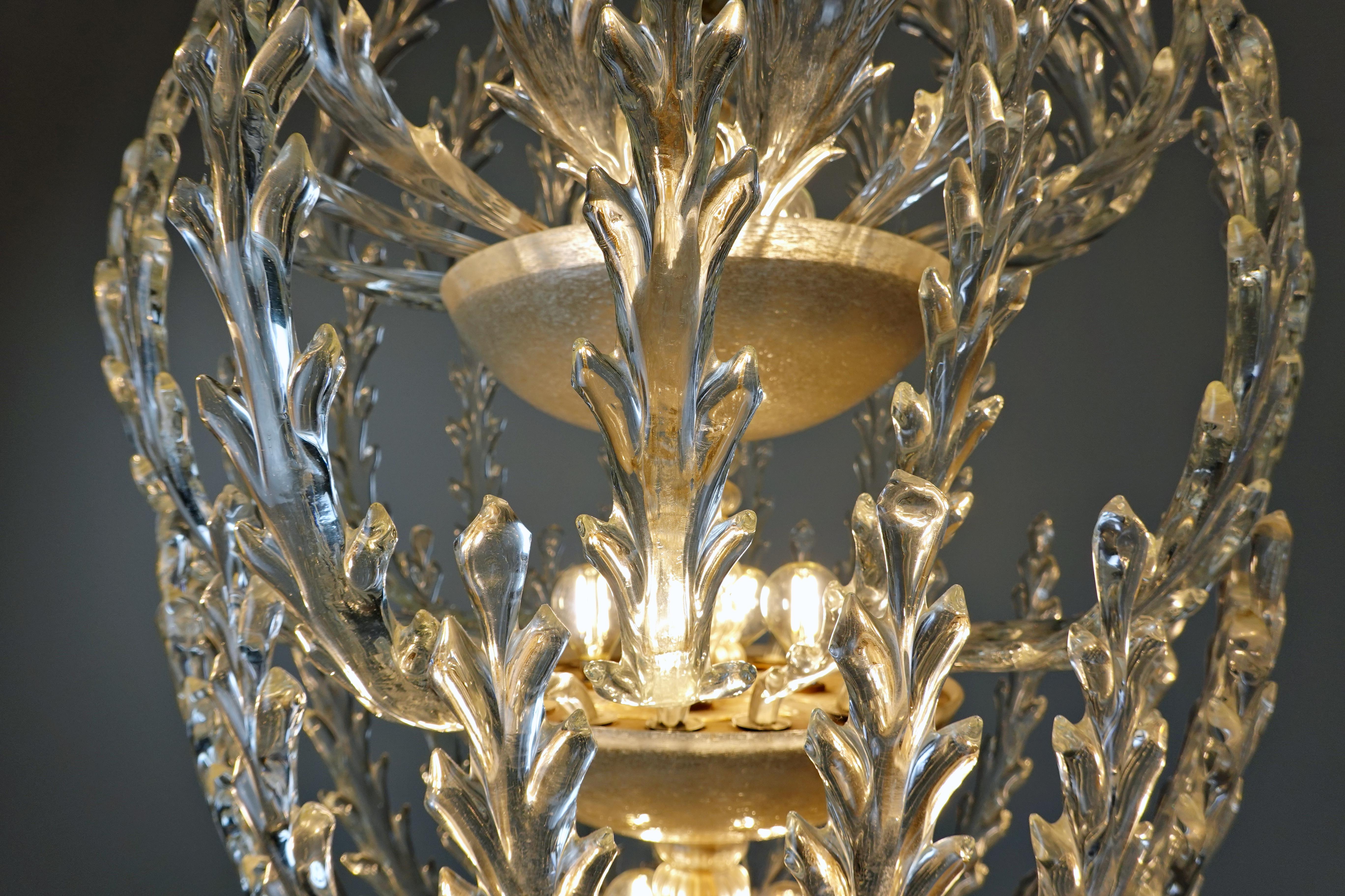 Murano Glass Ceiling Light for Venini, circa 1940 6