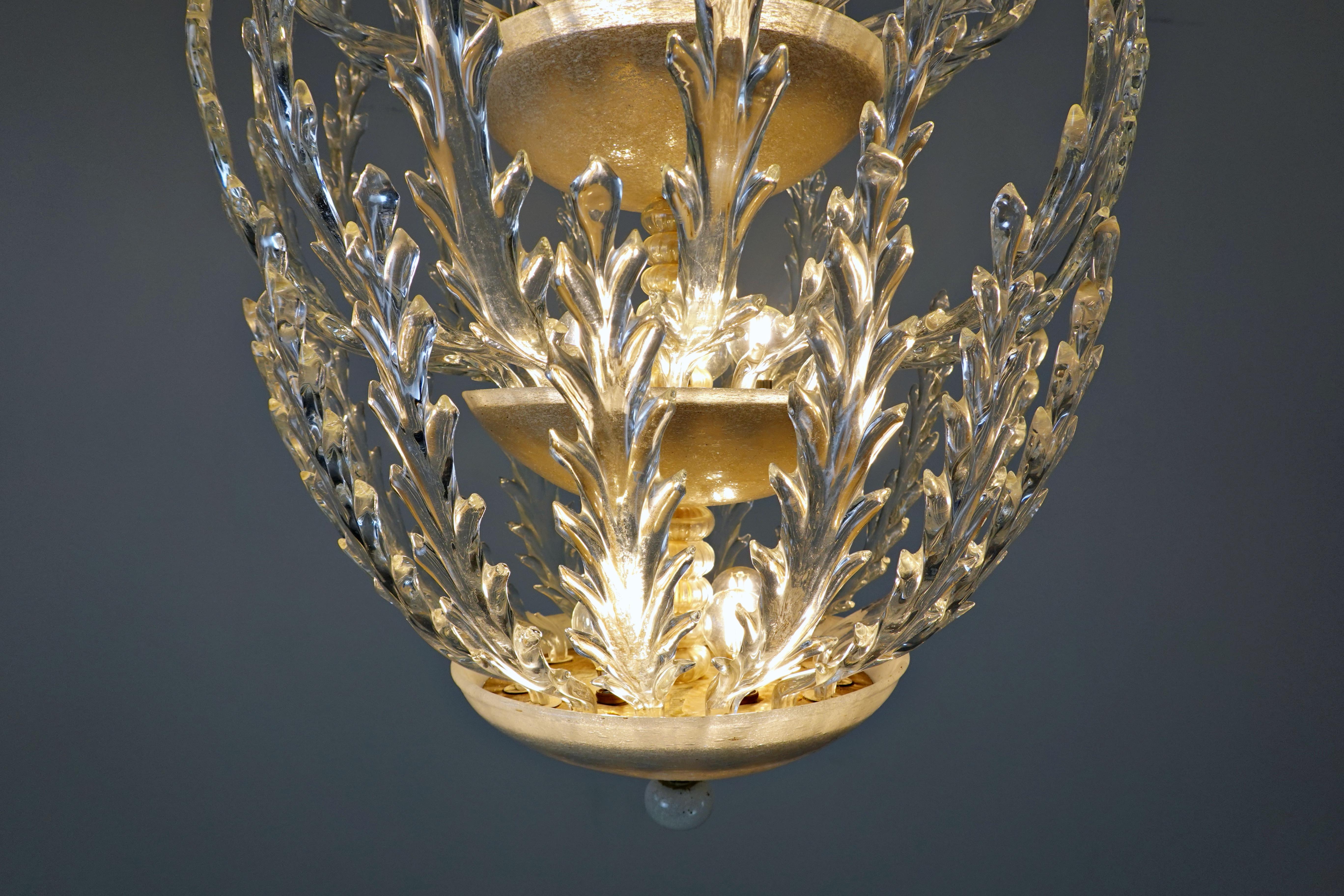 Murano Glass Ceiling Light for Venini, circa 1940 1