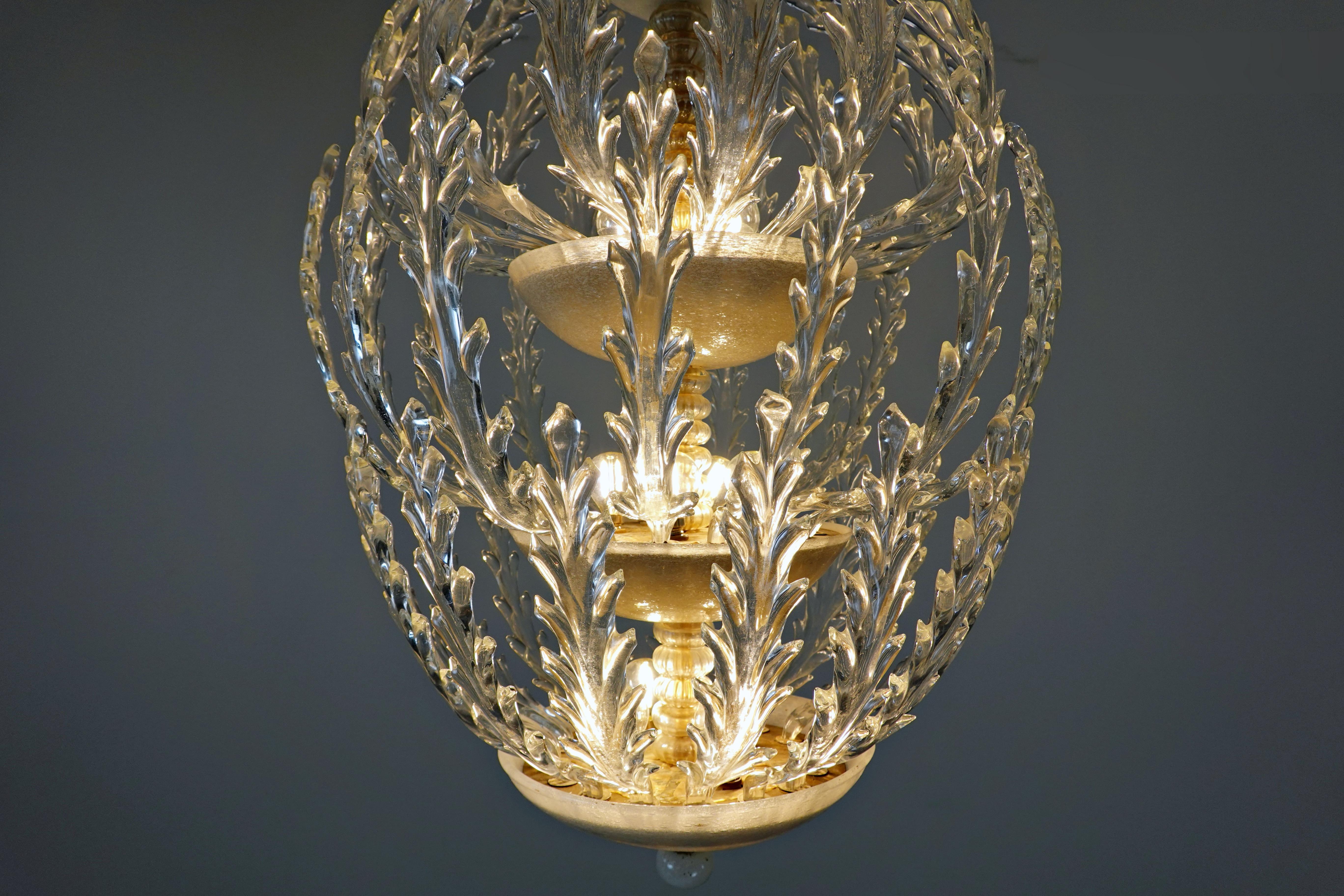 Murano Glass Ceiling Light for Venini, circa 1940 2