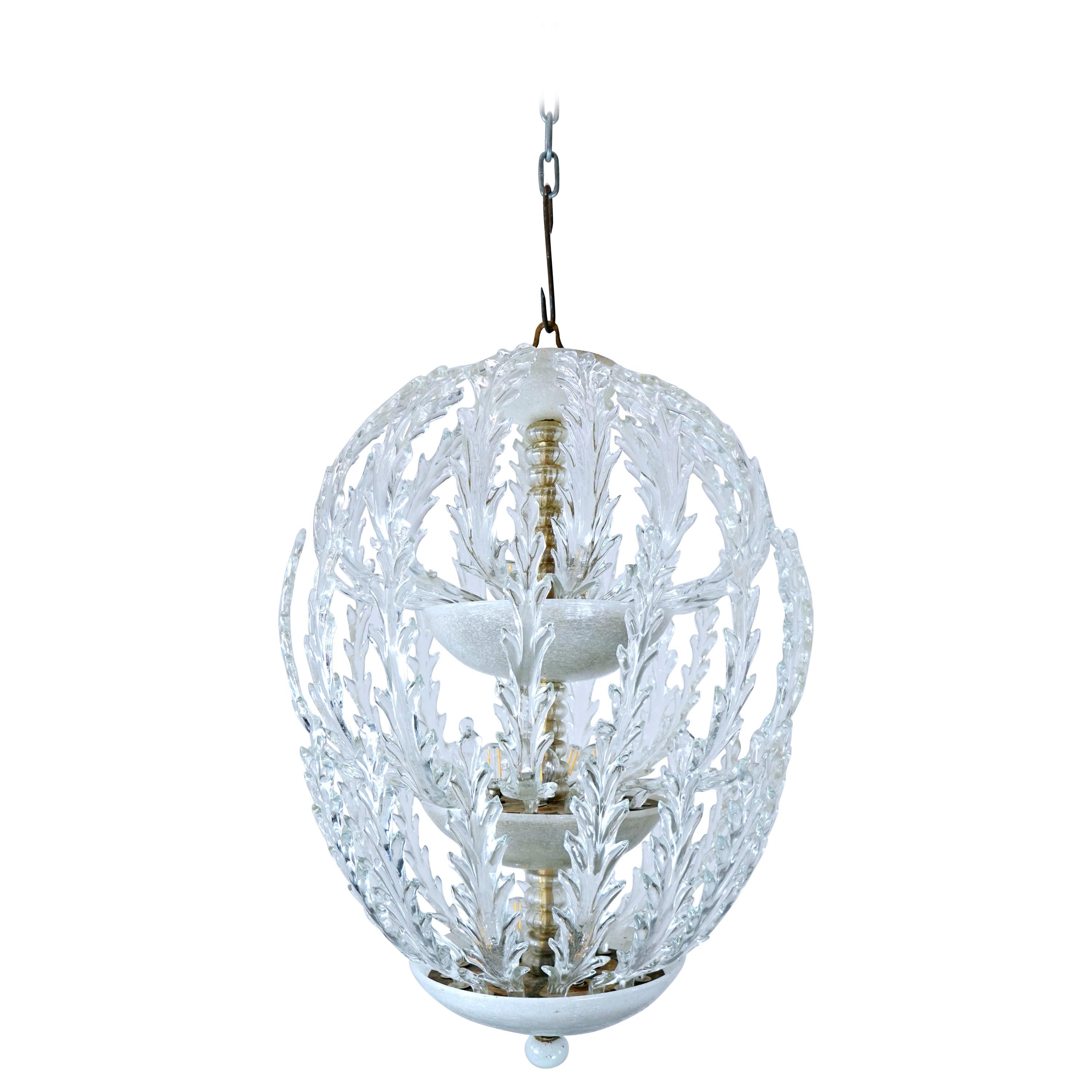 Murano Glass Ceiling Light for Venini, circa 1940