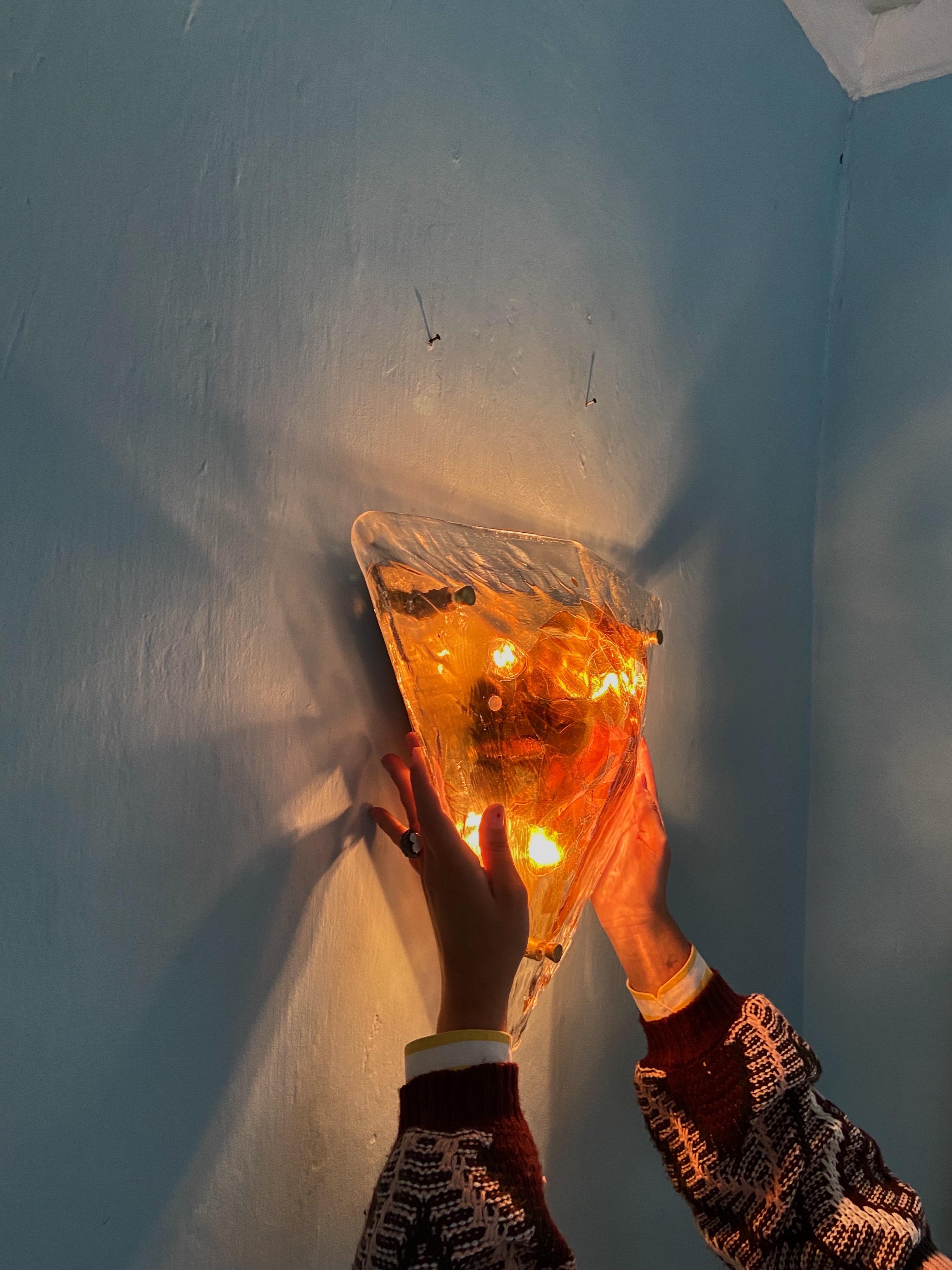 Mid-Century Modern Murano Glass Ceiling light or wall scone by La Murrina, Italy 1970