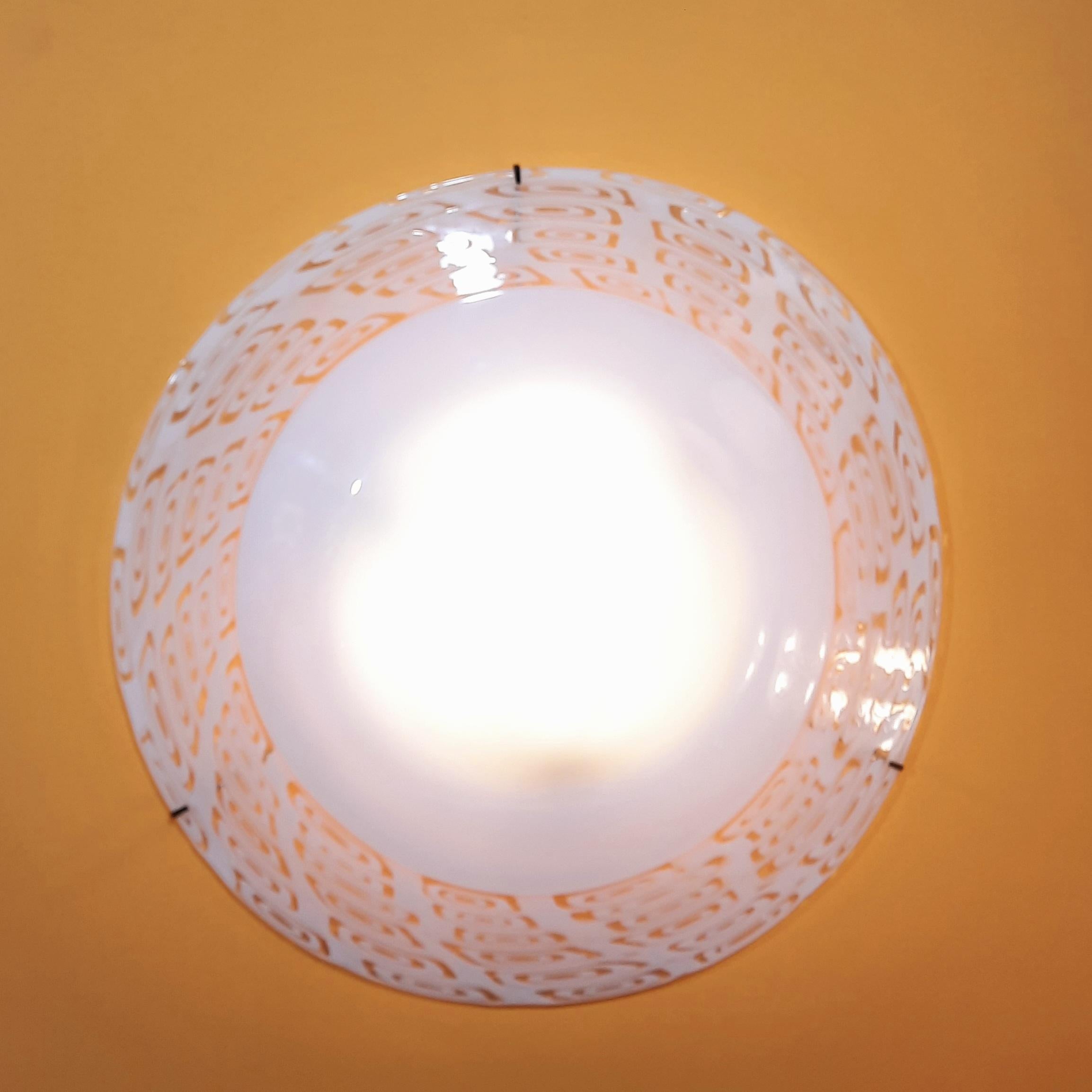 Late 20th Century Murano glass ceiling or wall light, large dome, La Murrina, Circa 1970 For Sale