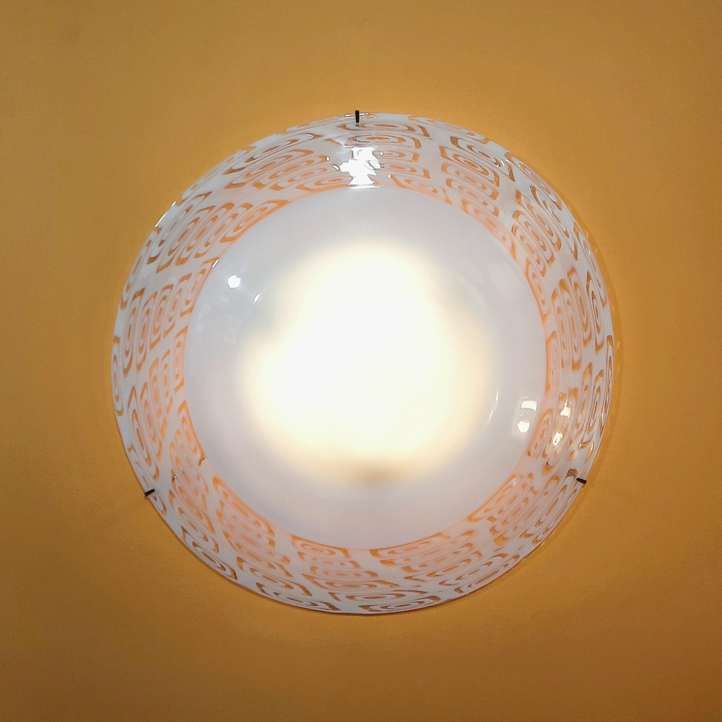 Murano glass ceiling or wall light, large dome, La Murrina, Circa 1970 For Sale 3