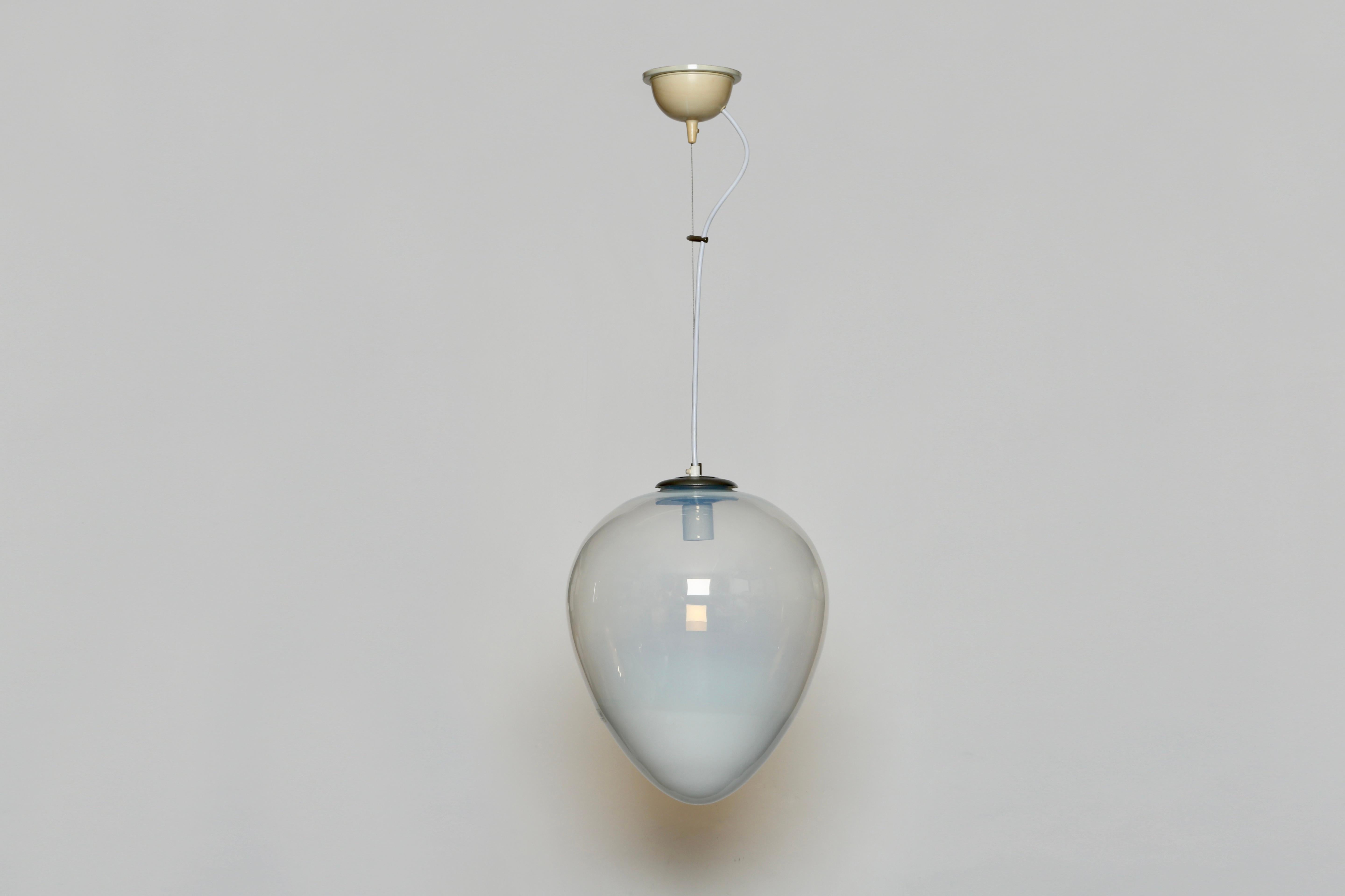 Mid-Century Modern Murano Glass Ceiling Pendant by Leucos For Sale