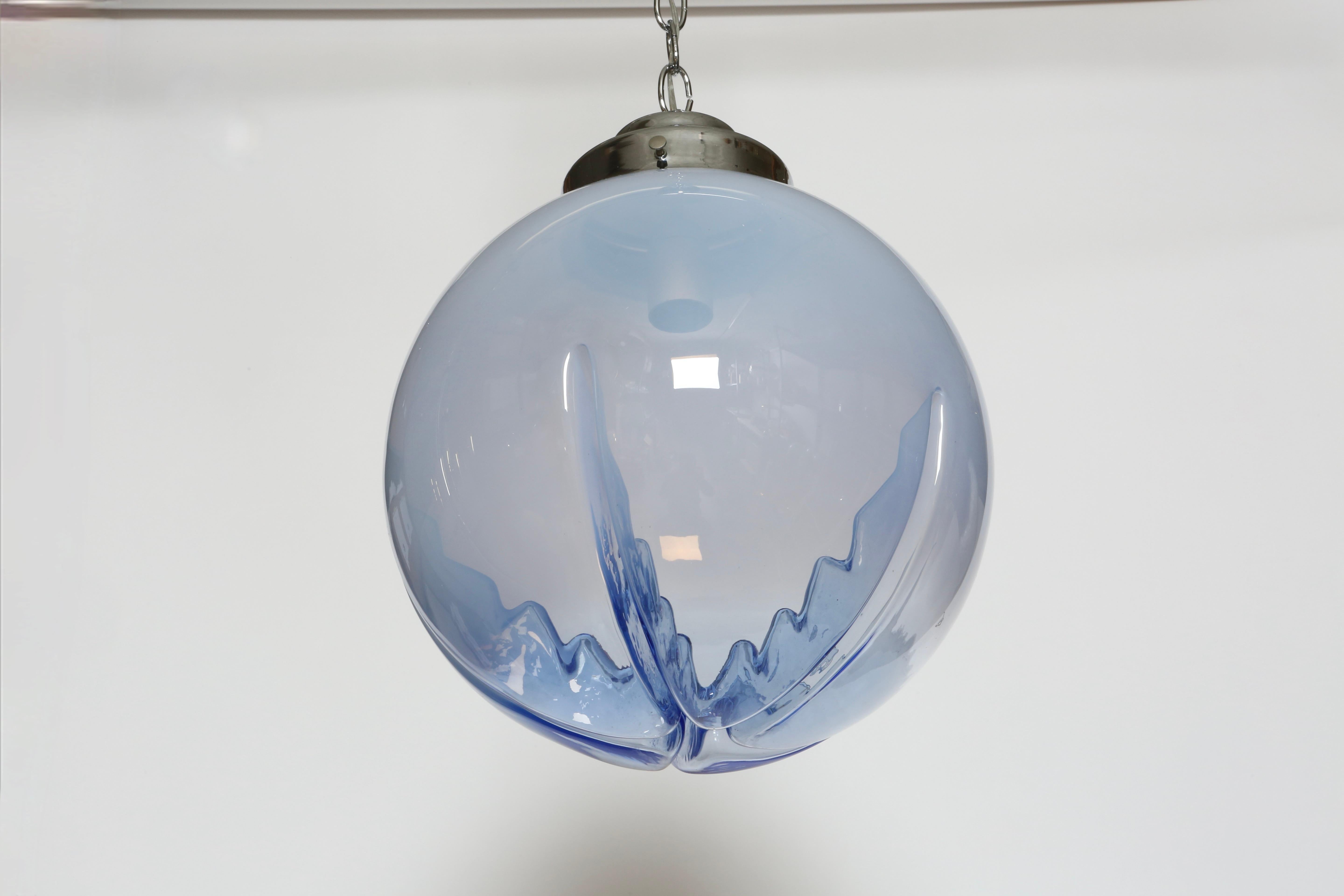 Murano glass ceiling pendant by Mazzega In Good Condition For Sale In Brooklyn, NY
