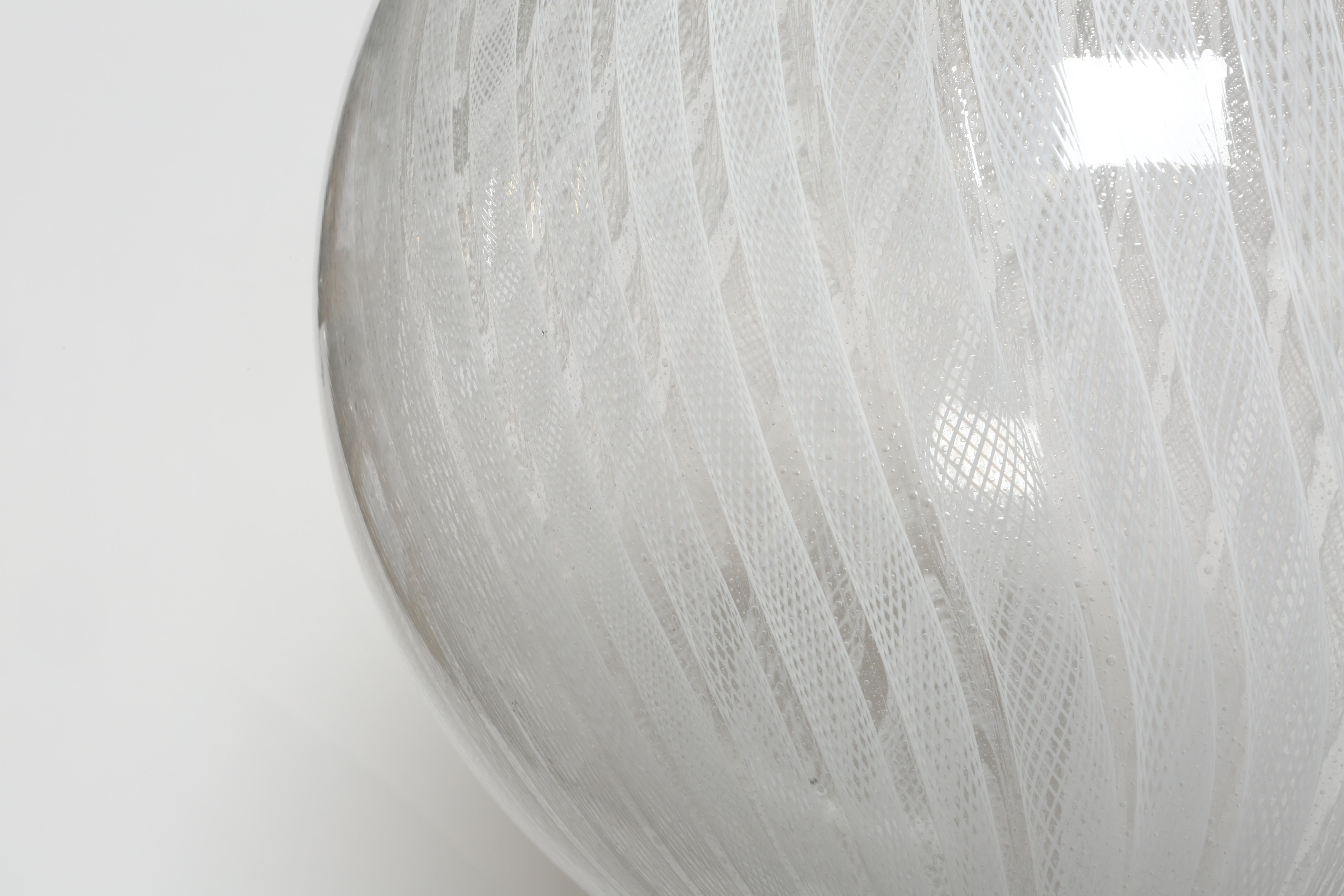 Murano Glass Ceiling Pendant in Zanfirico Glass by Venini, Attributed For Sale 2