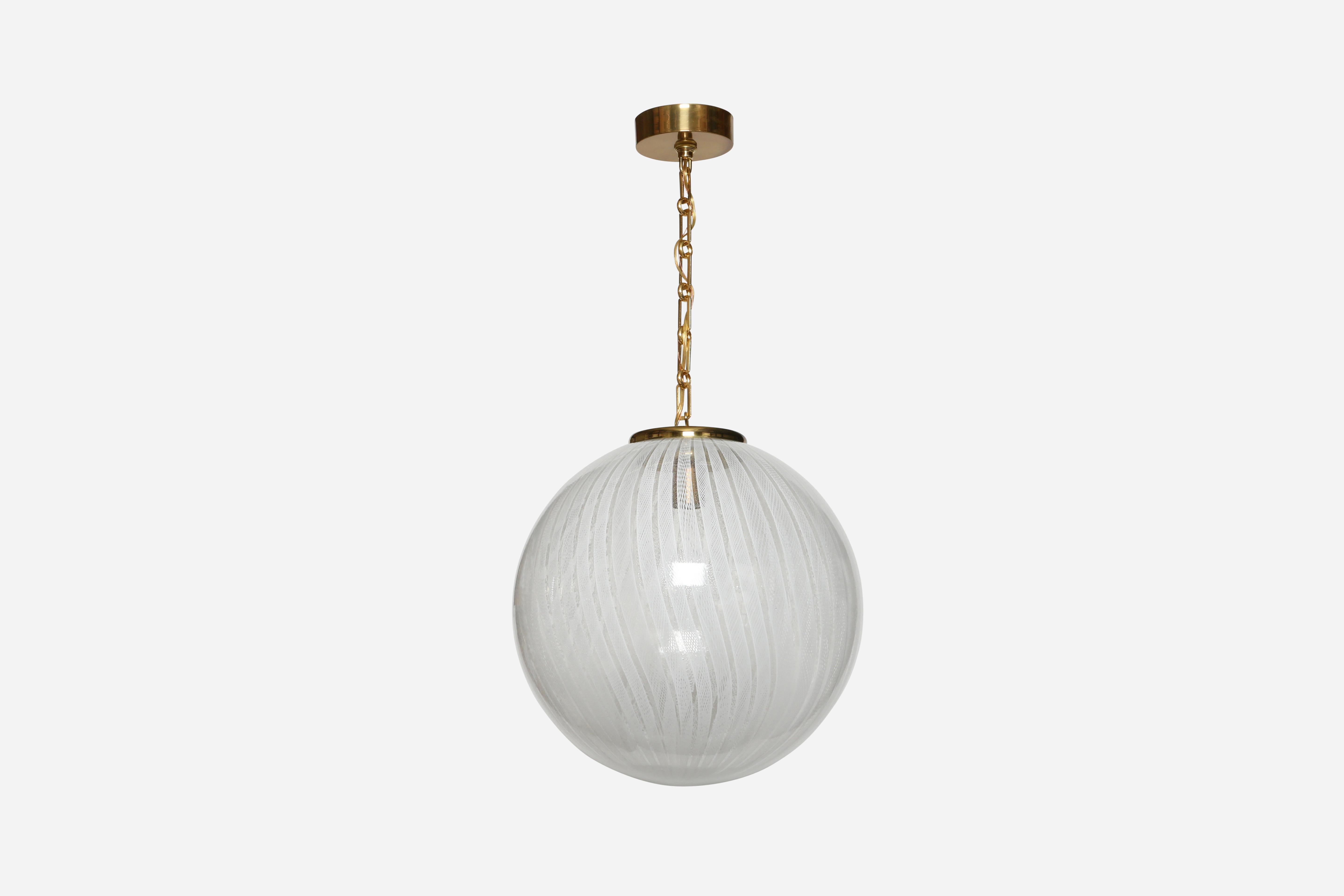 Ciondolo da soffitto in vetro di Murano in vetro Zanfirico di Venini, Italia, circa 1960 in vendita 4