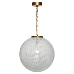 Murano Glass Ceiling Pendant in Zanfirico Glass by Venini, Italy circa 1960s