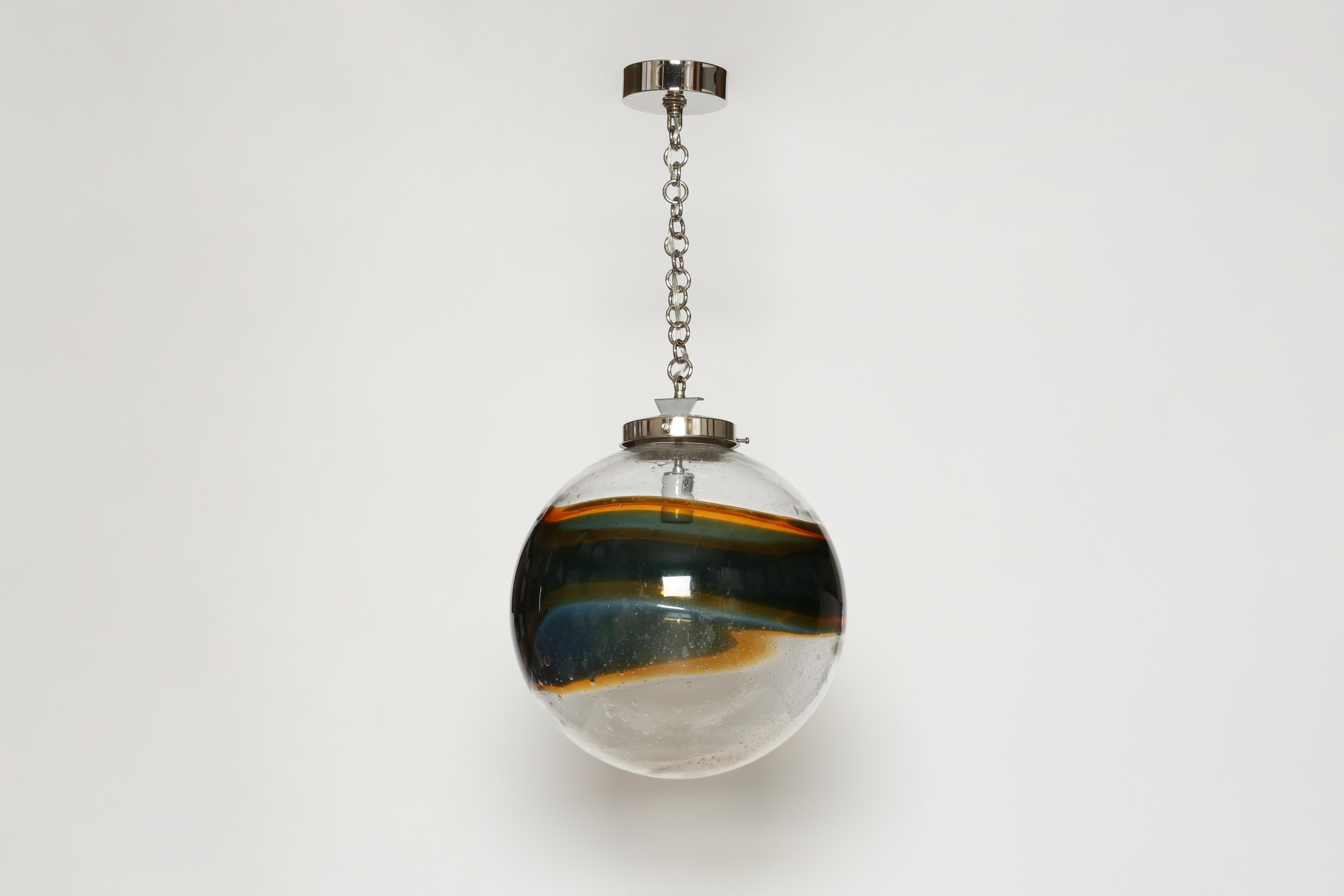 Mid-Century Modern Murano Glass Ceiling Pendant, Italy circa 1960s For Sale