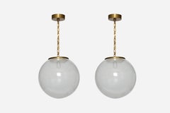 Murano Glass Ceiling Pendant Light, Brass, Italy, 1960s