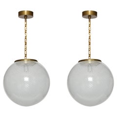 Murano Glass Ceiling Pendant Light, Brass, Italy, 1960s Murano Glass Ceiling Pendant Light, Brass, Italy, 1960s