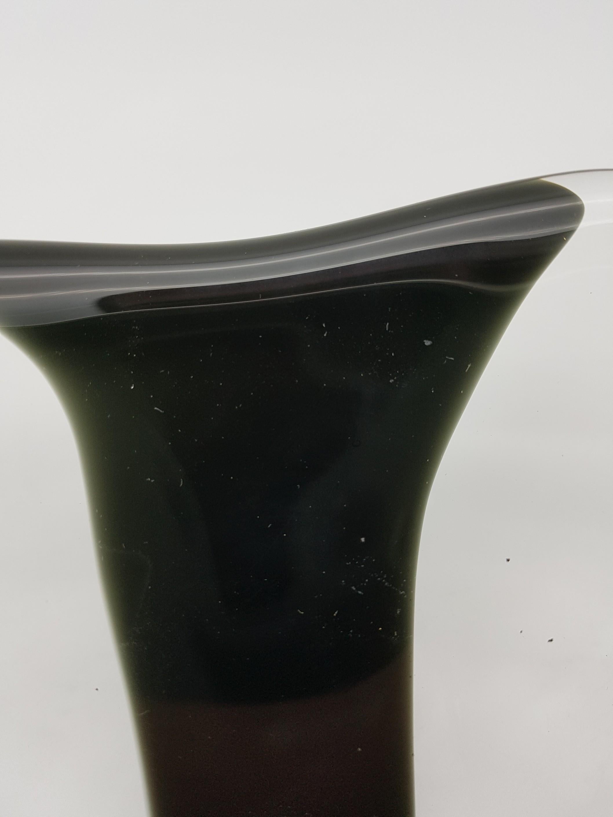 Murano Glass Centerpiece, Clear & Black by Cenedese, Design Antonio Daros, 1960s For Sale 7