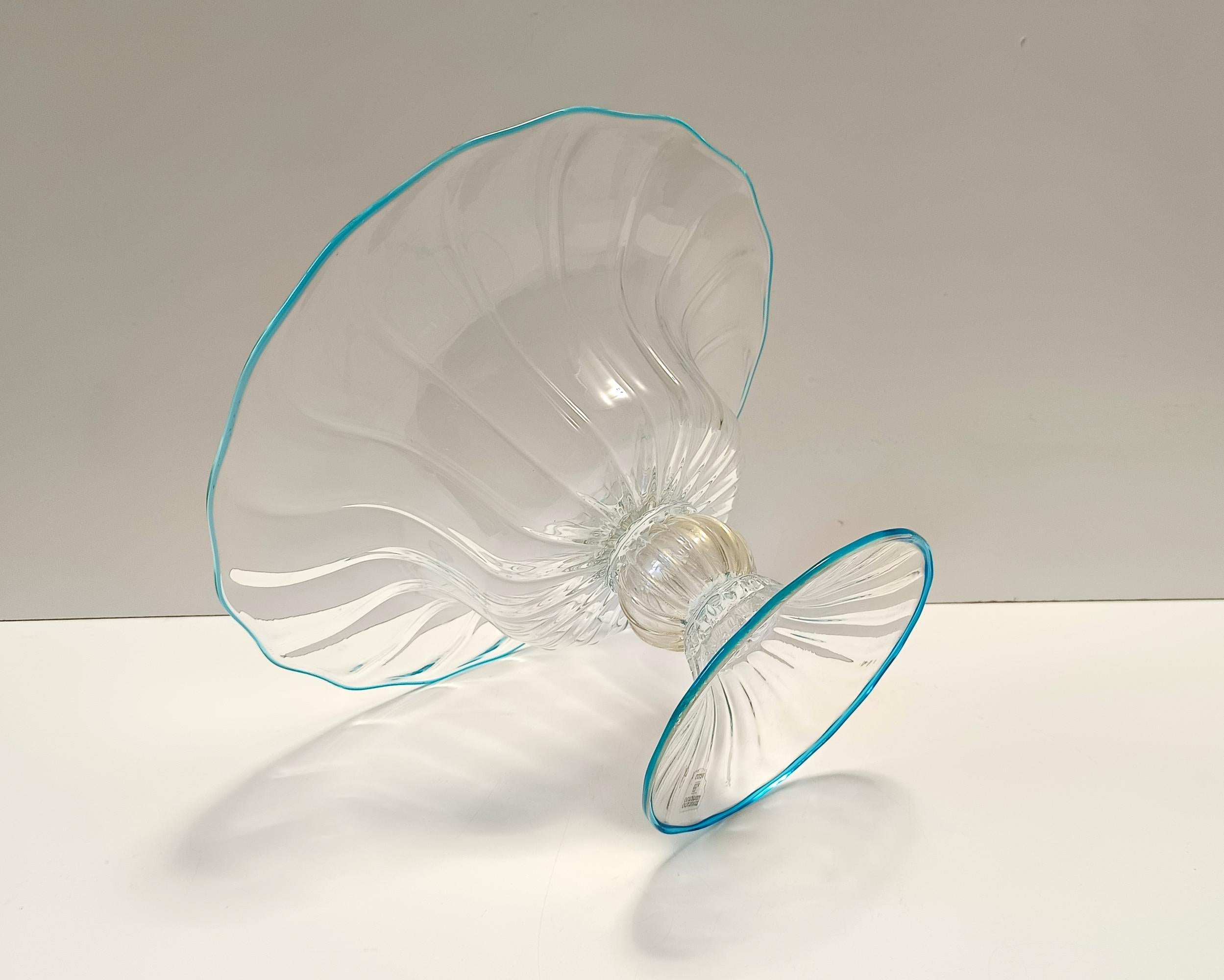 XXI secolo e contemporaneo Centrotavola in vetro di Murano - Ciotola a piedistallo attribuita ad Alberto Doná, Italia in vendita
