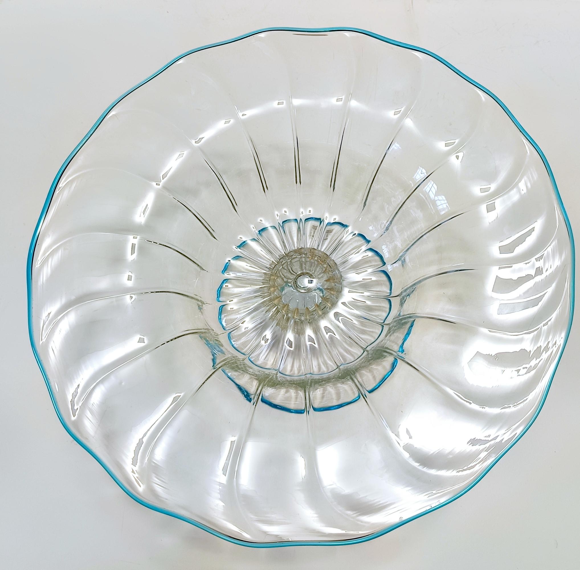 Centrotavola in vetro di Murano - Ciotola a piedistallo attribuita ad Alberto Doná, Italia in vendita 1