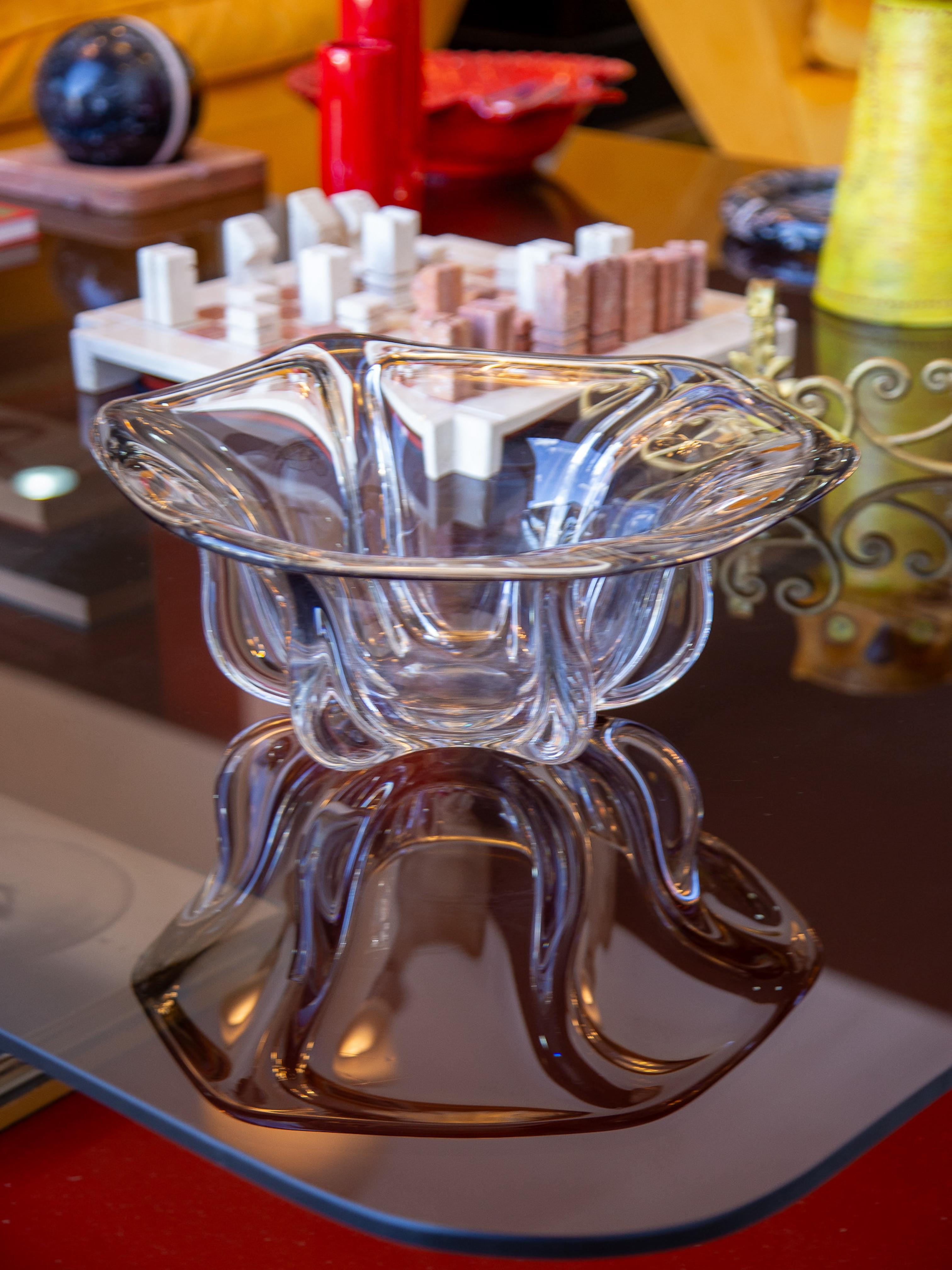 Mid-Century moderno Ciotola da centrotavola in vetro di Murano in vendita