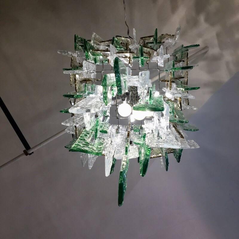 Murano Glass Chain Link Chandelier, 1980s 2