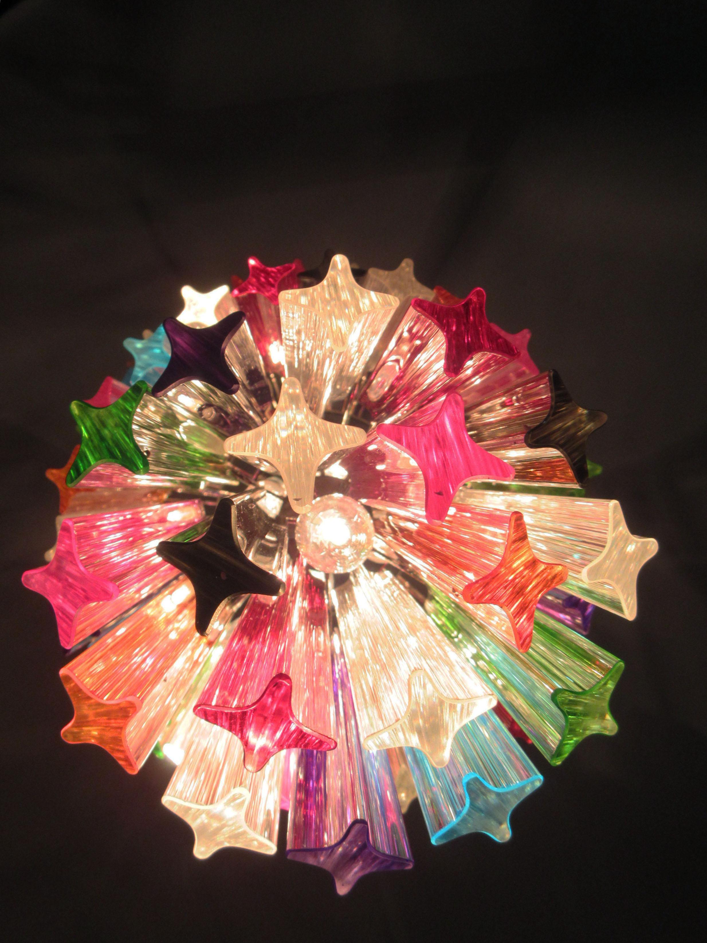 Lustre Quadriedri multicolore en verre de Murano 111 en vente 6
