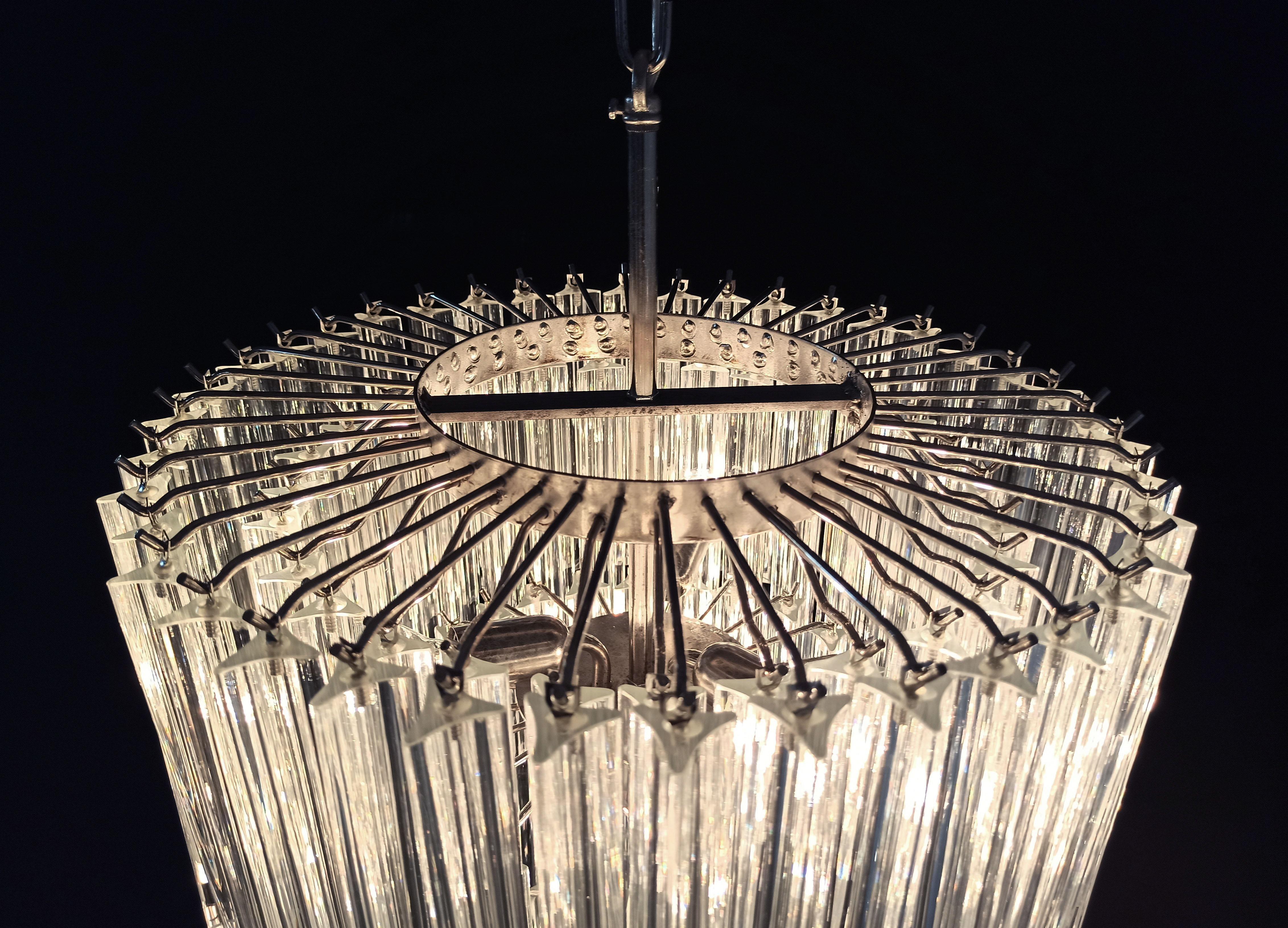 Lampadario in vetro di Murano -  111 trasparent tryri in vendita 3