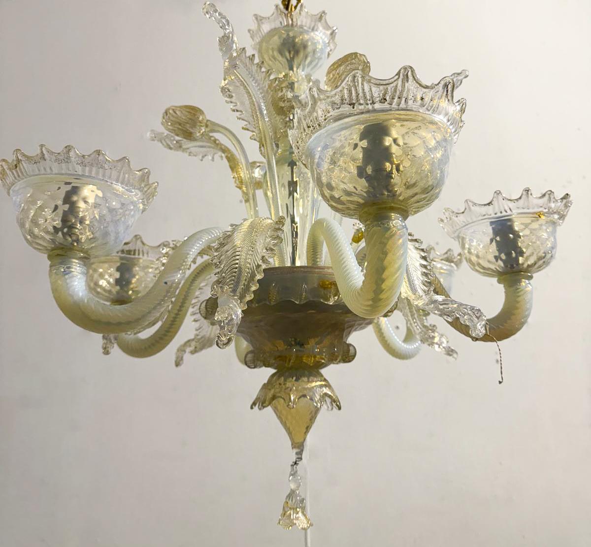 Lampadario in vetro di Murano, anni '40 In condizioni buone in vendita a Brussels, BE
