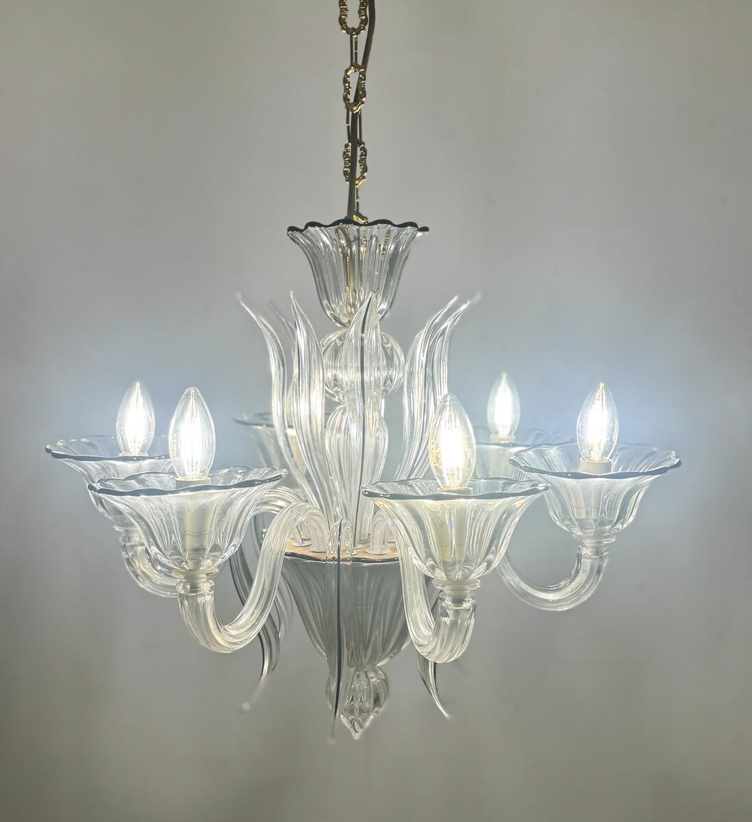 Lampadario in vetro di Murano, anni '50
