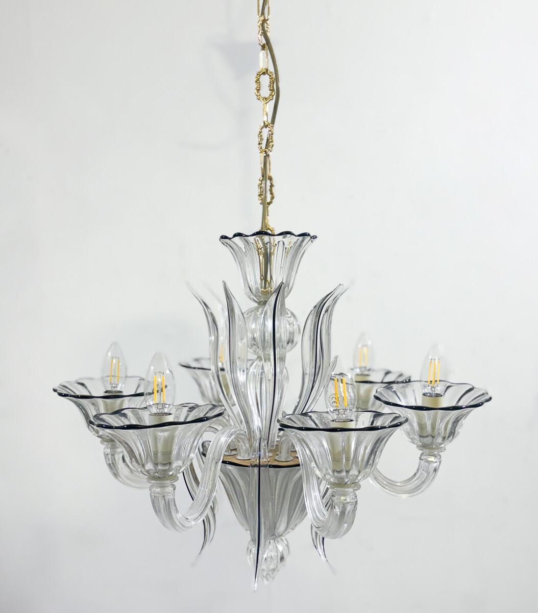 Mid-Century moderno Lampadario in vetro di Murano, anni '50 in vendita