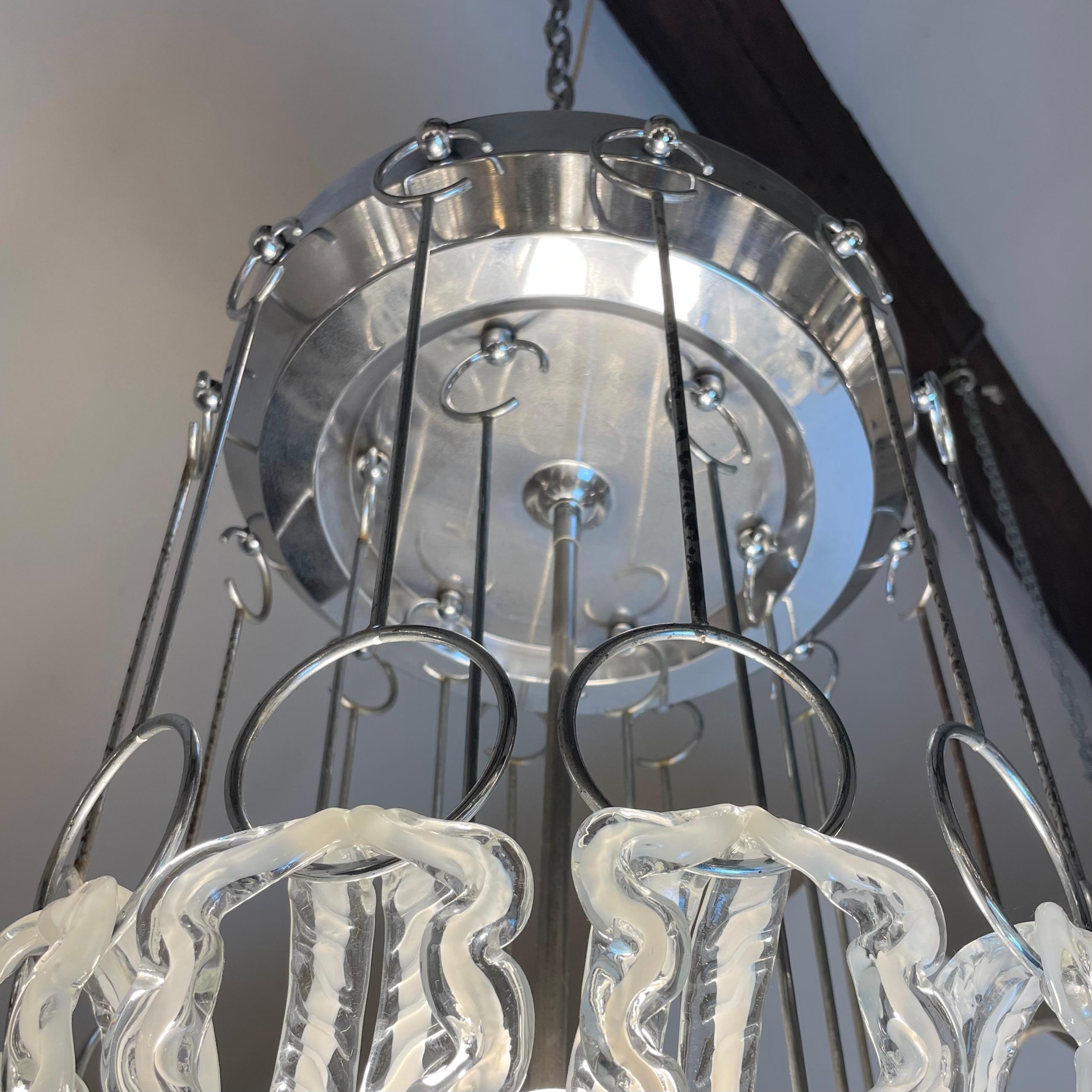 Lampadario in vetro di Murano, anni '70 in vendita 4