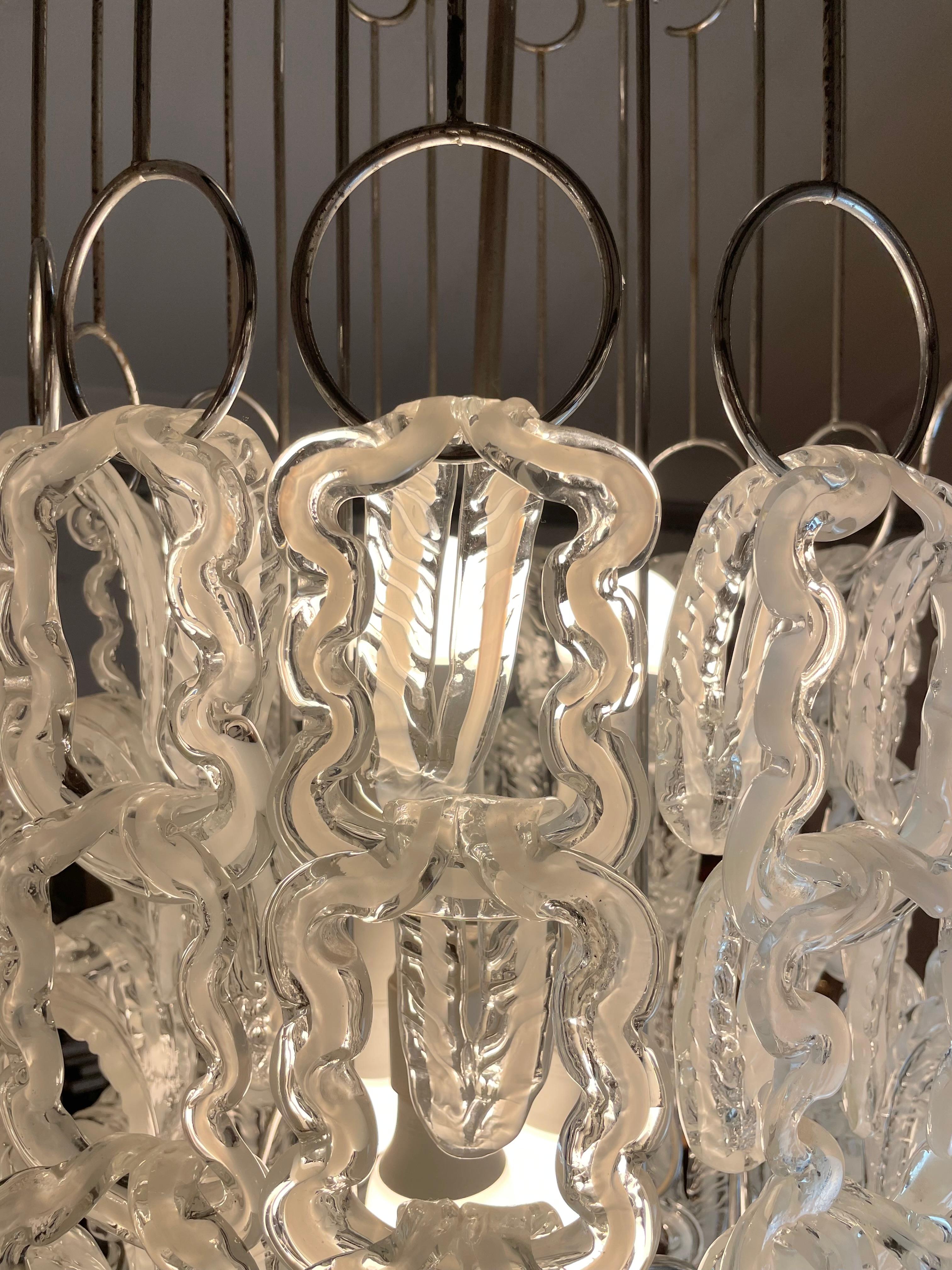 Lampadario in vetro di Murano, anni '70 in vendita 9
