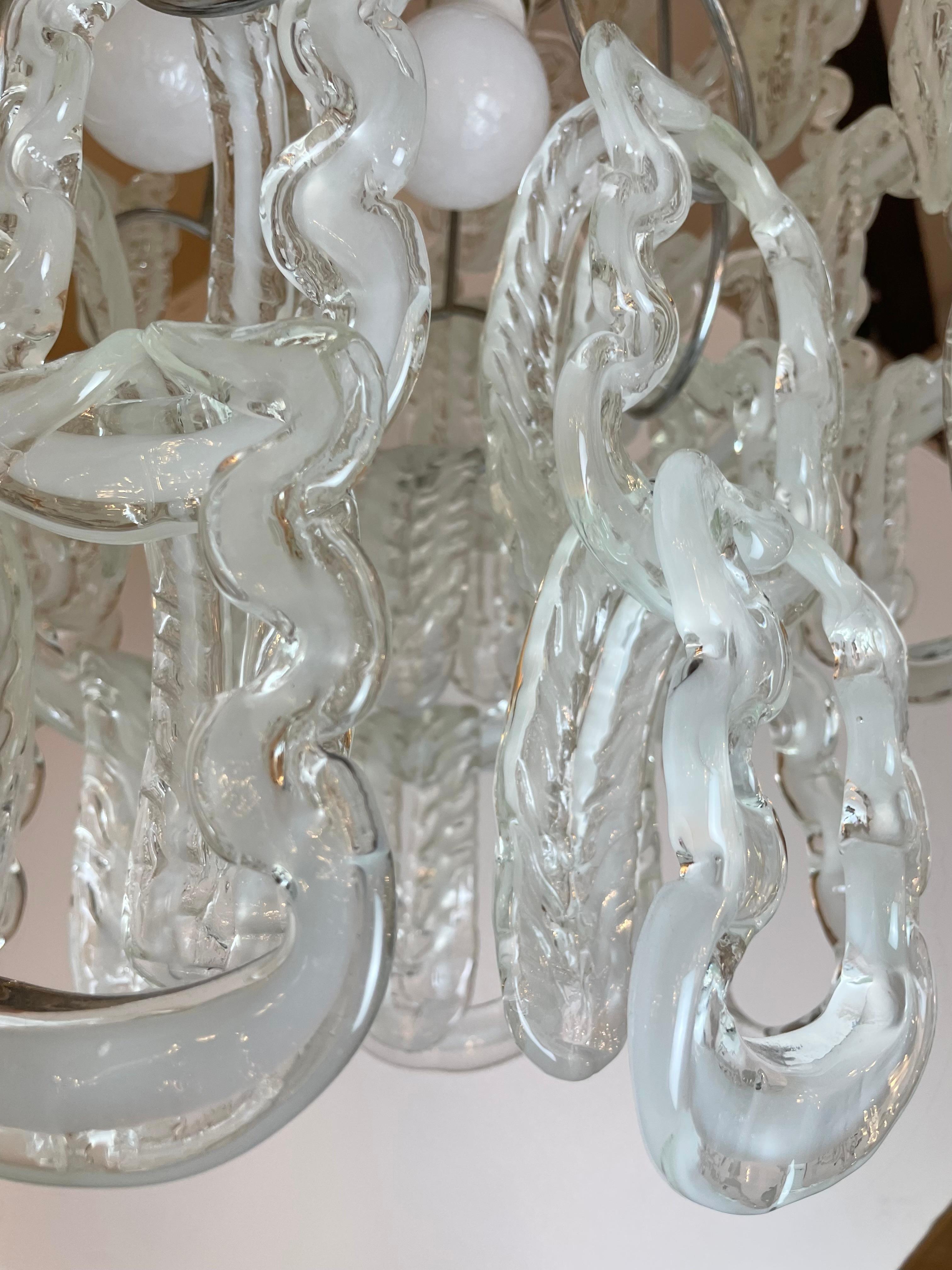 Lampadario in vetro di Murano, anni '70 in vendita 11