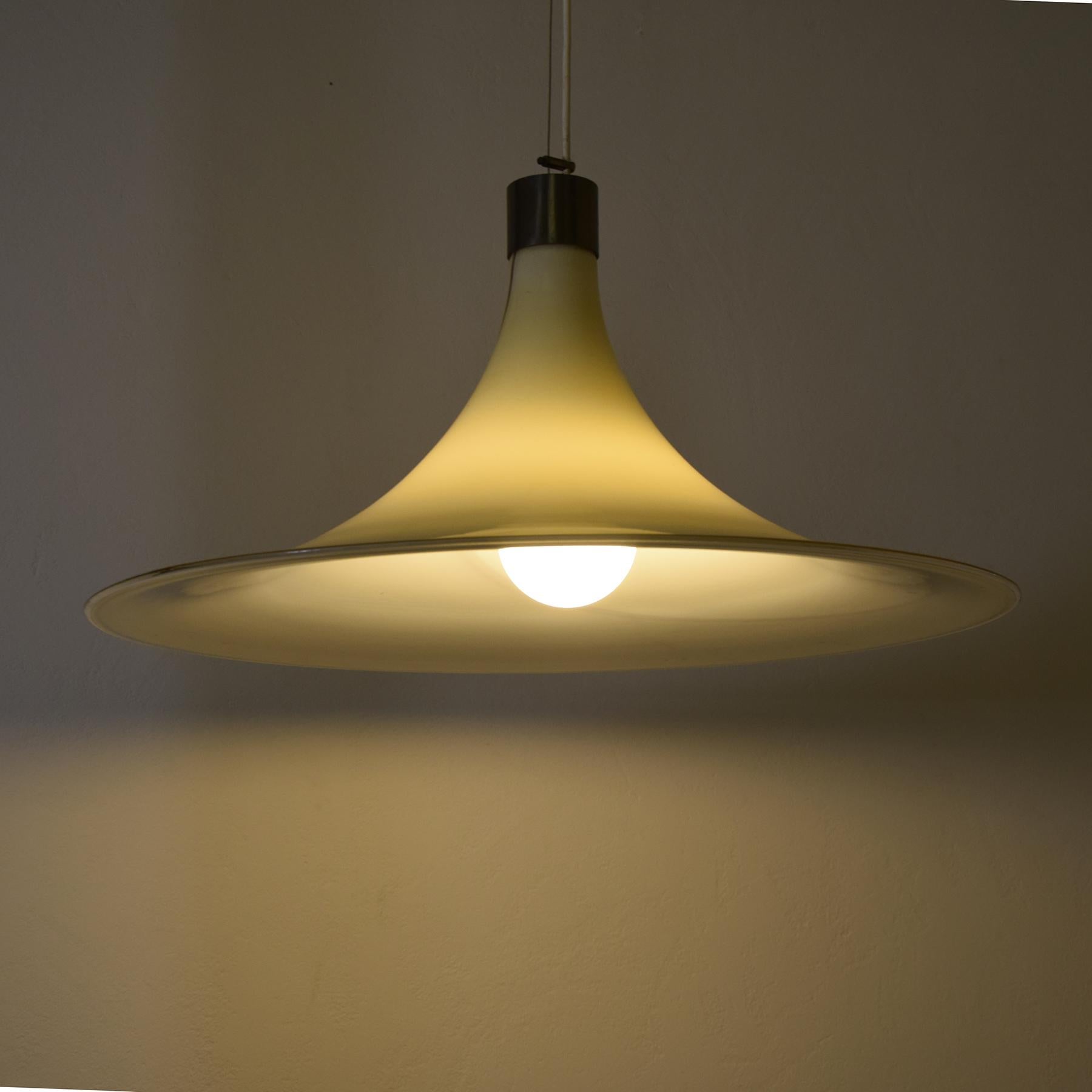 Brass Murano glass chandelier 1970s. For Sale