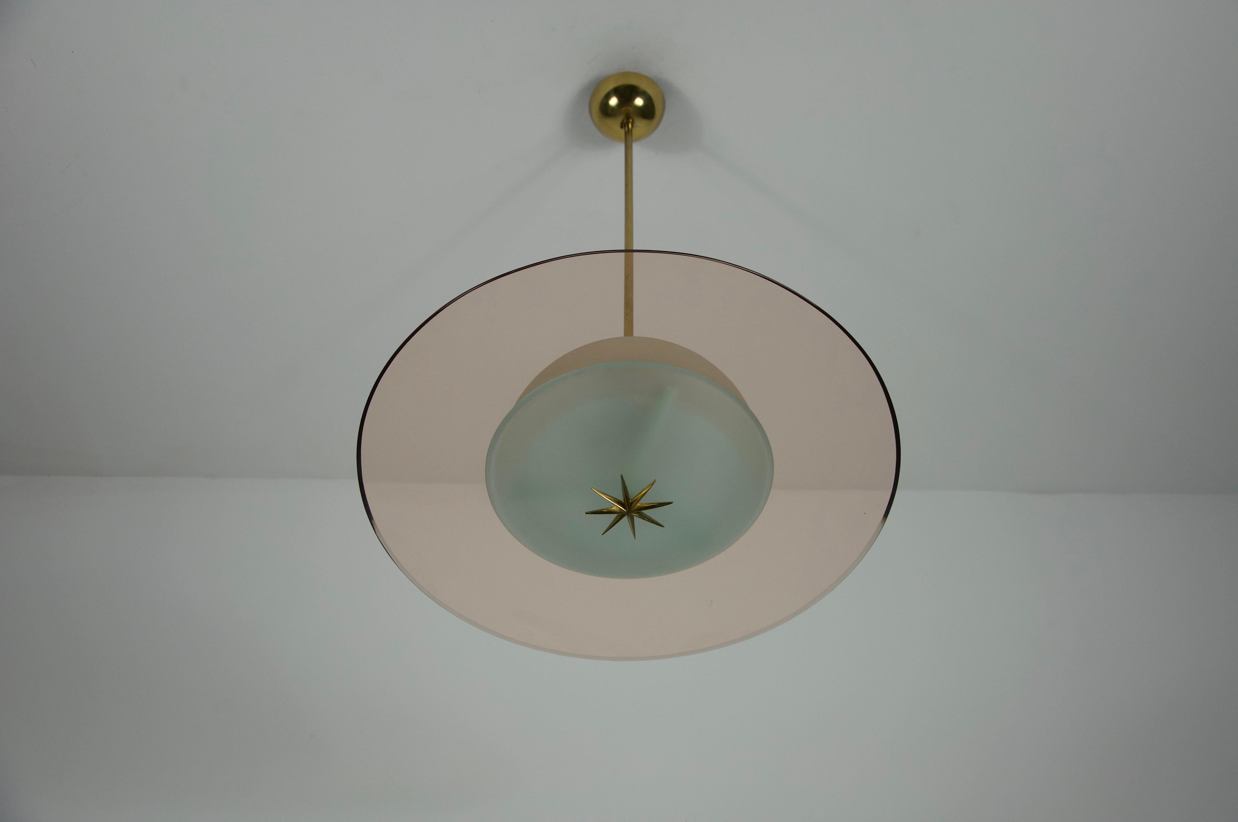 Lámpara de cristal de Murano atribuida a Pietro Chiesa para Fontana Arte, años 50, Italia en venta 3