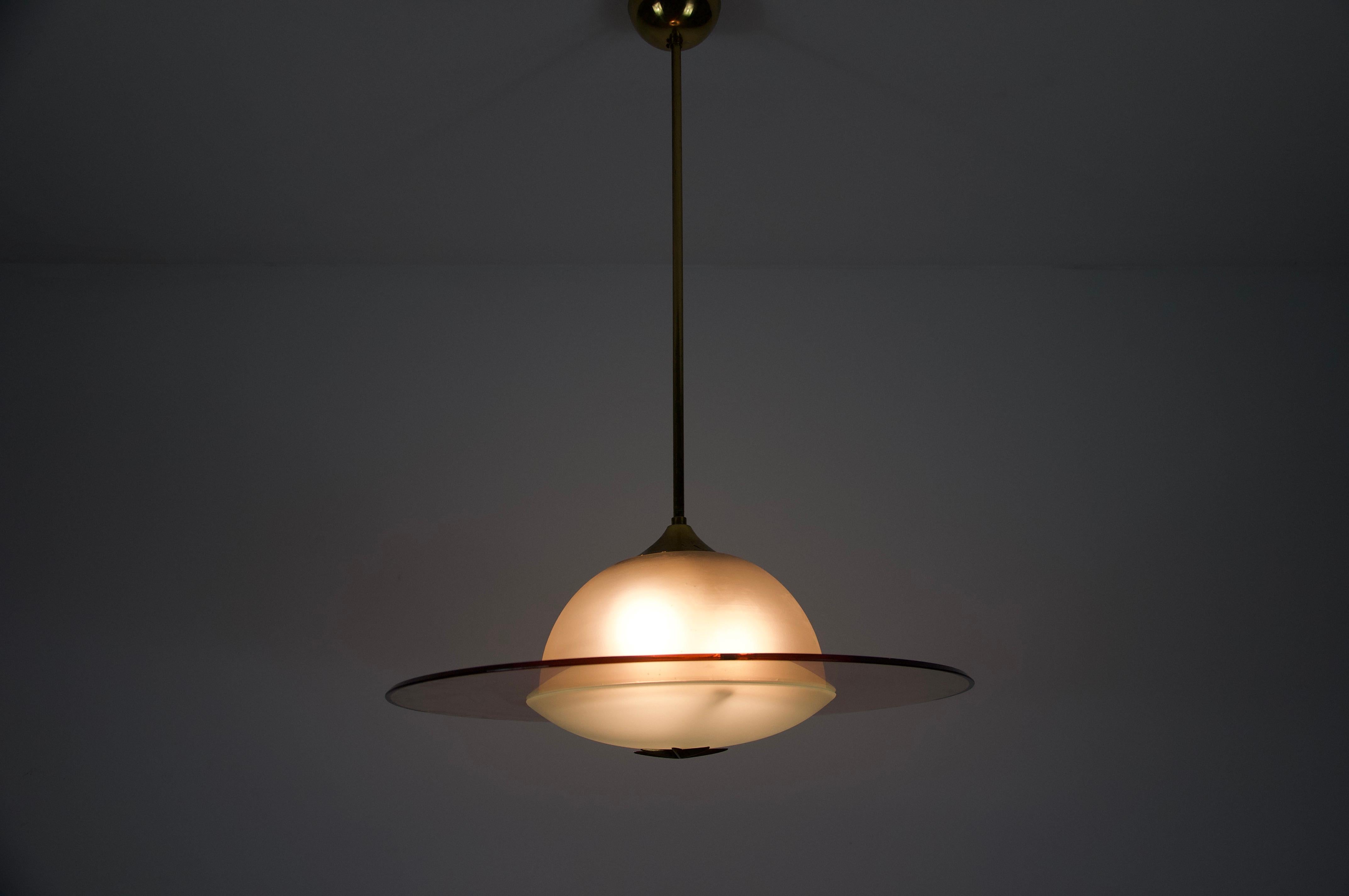 Lámpara de cristal de Murano atribuida a Pietro Chiesa para Fontana Arte, años 50, Italia en venta 7