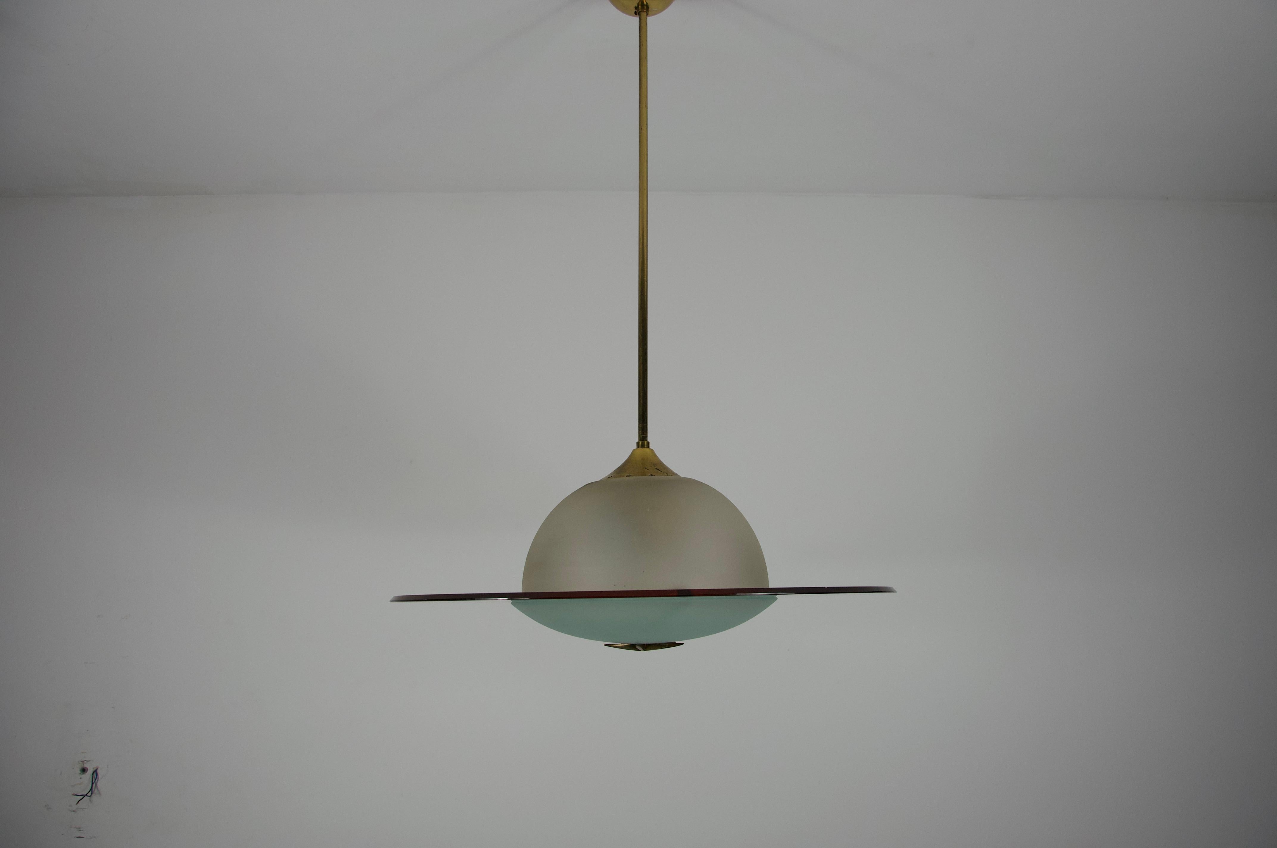 Lámpara de cristal de Murano atribuida a Pietro Chiesa para Fontana Arte, años 50, Italia Italiano en venta