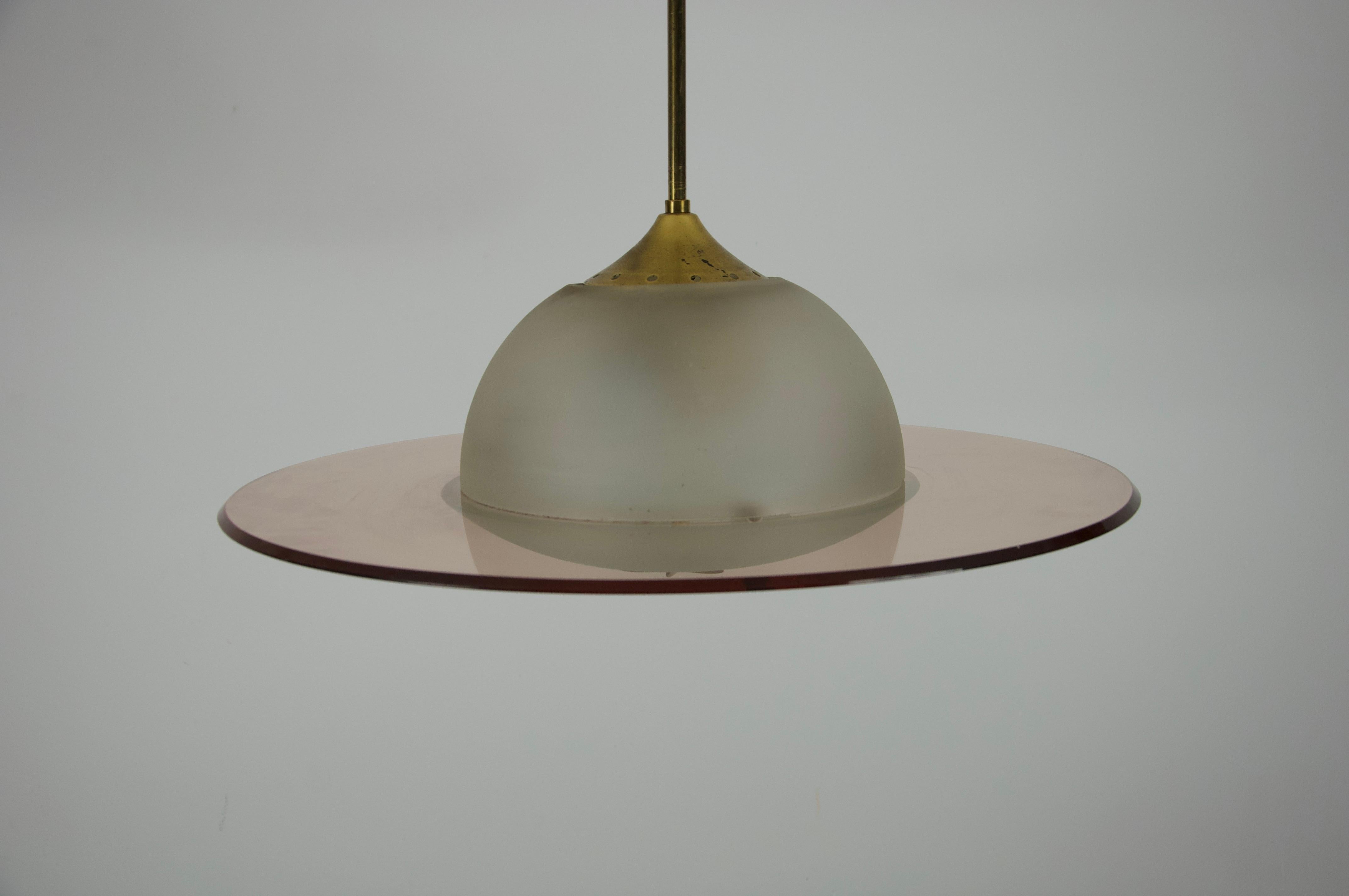 Lámpara de cristal de Murano atribuida a Pietro Chiesa para Fontana Arte, años 50, Italia en Excelente estado para la venta en Hagenbach, DE