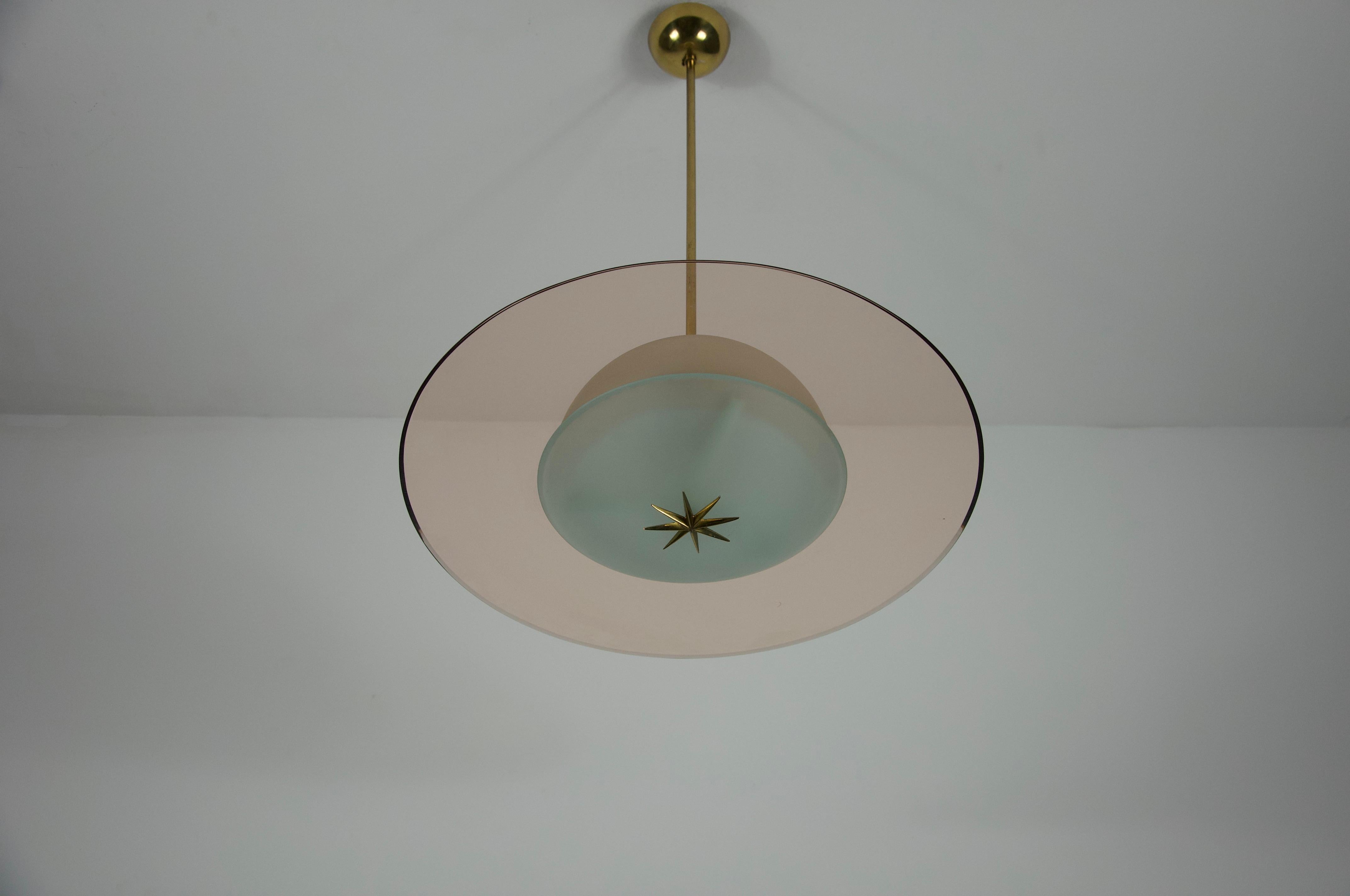 Lámpara de cristal de Murano atribuida a Pietro Chiesa para Fontana Arte, años 50, Italia en venta 2