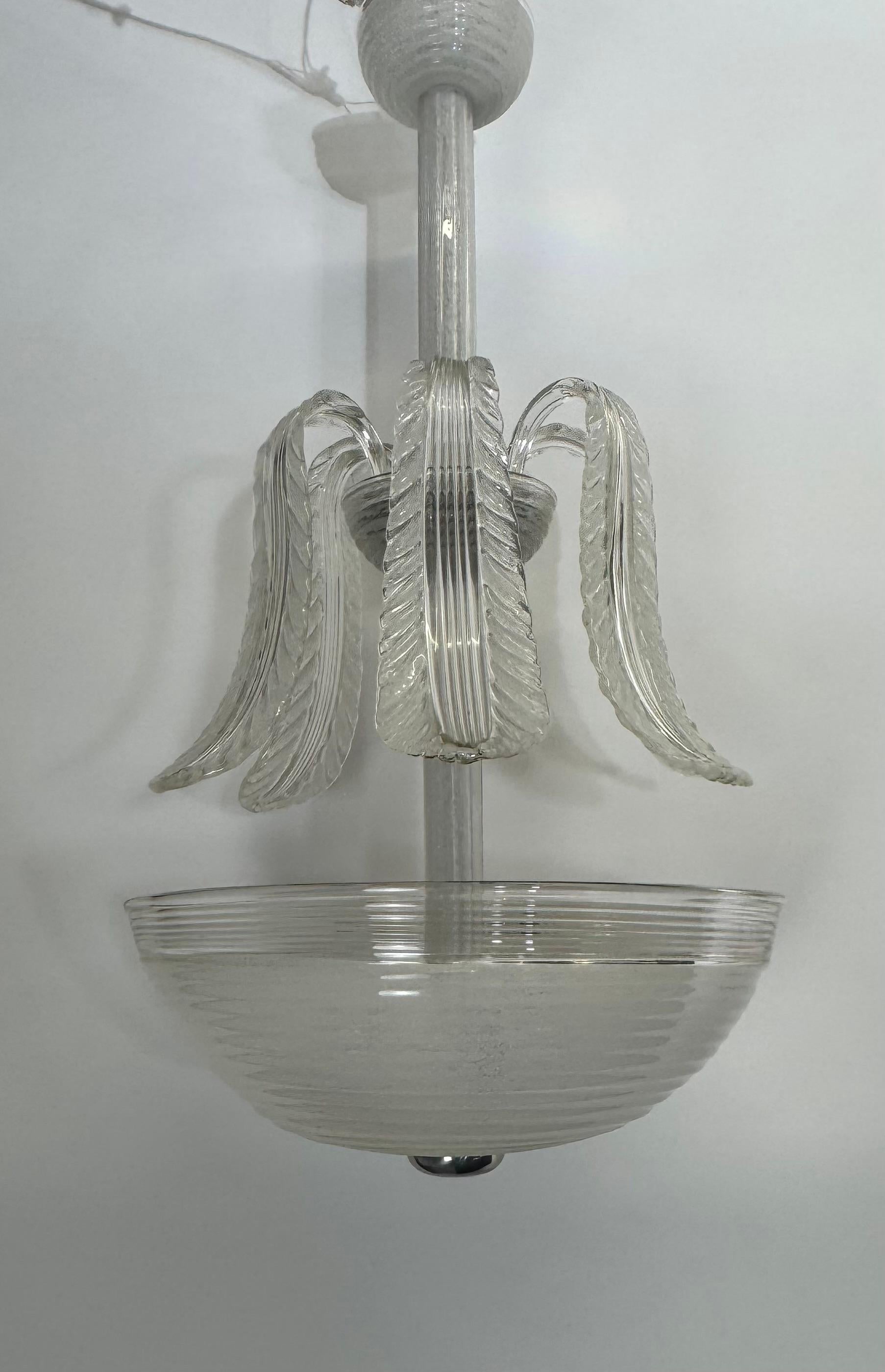 Mid-Century moderno Lampadario in vetro di Murano attribuito a Seguso, metà del XX secolo in vendita