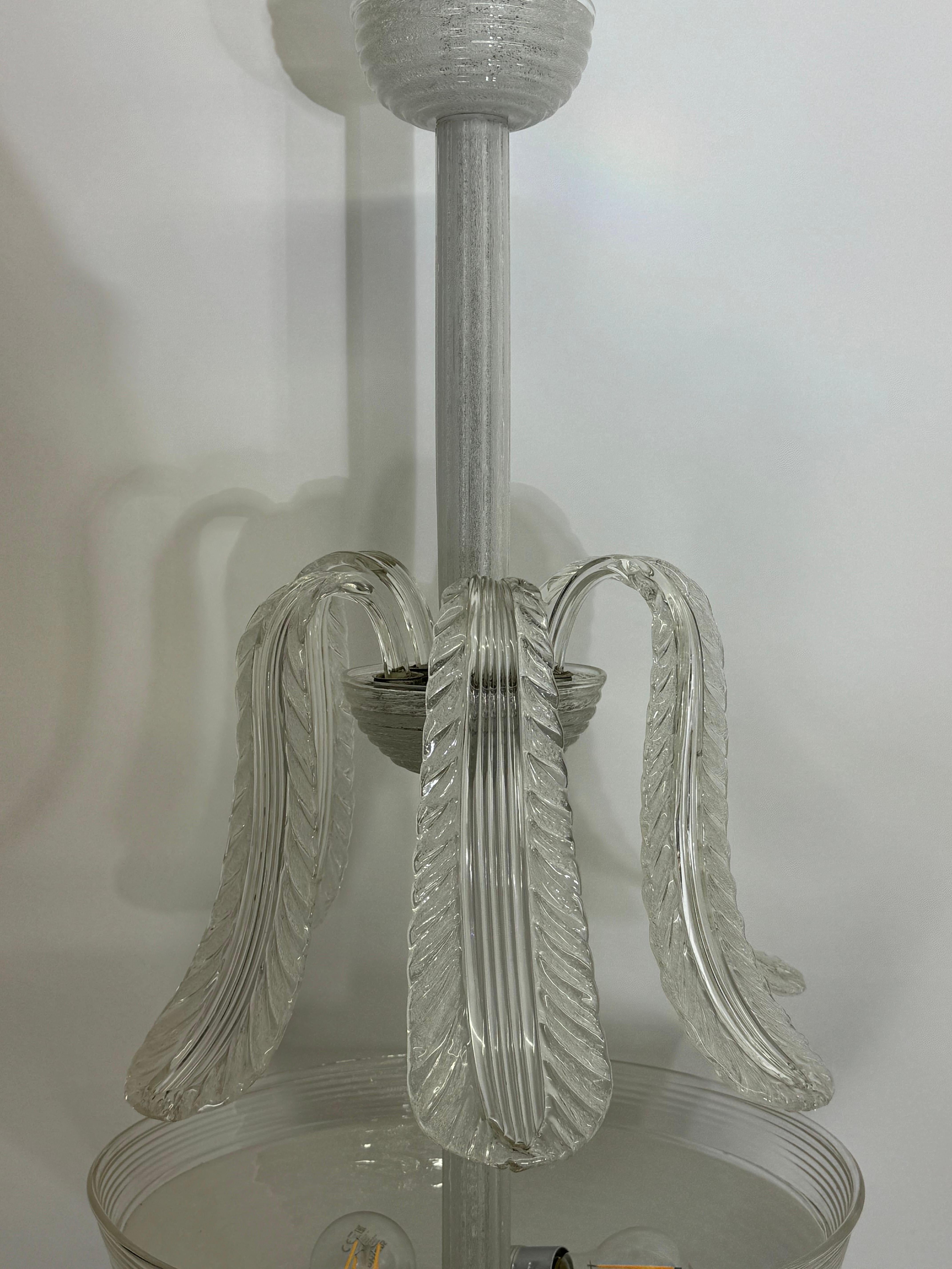 Lampadario in vetro di Murano attribuito a Seguso, metà del XX secolo In condizioni ottime in vendita a Warsaw, PL
